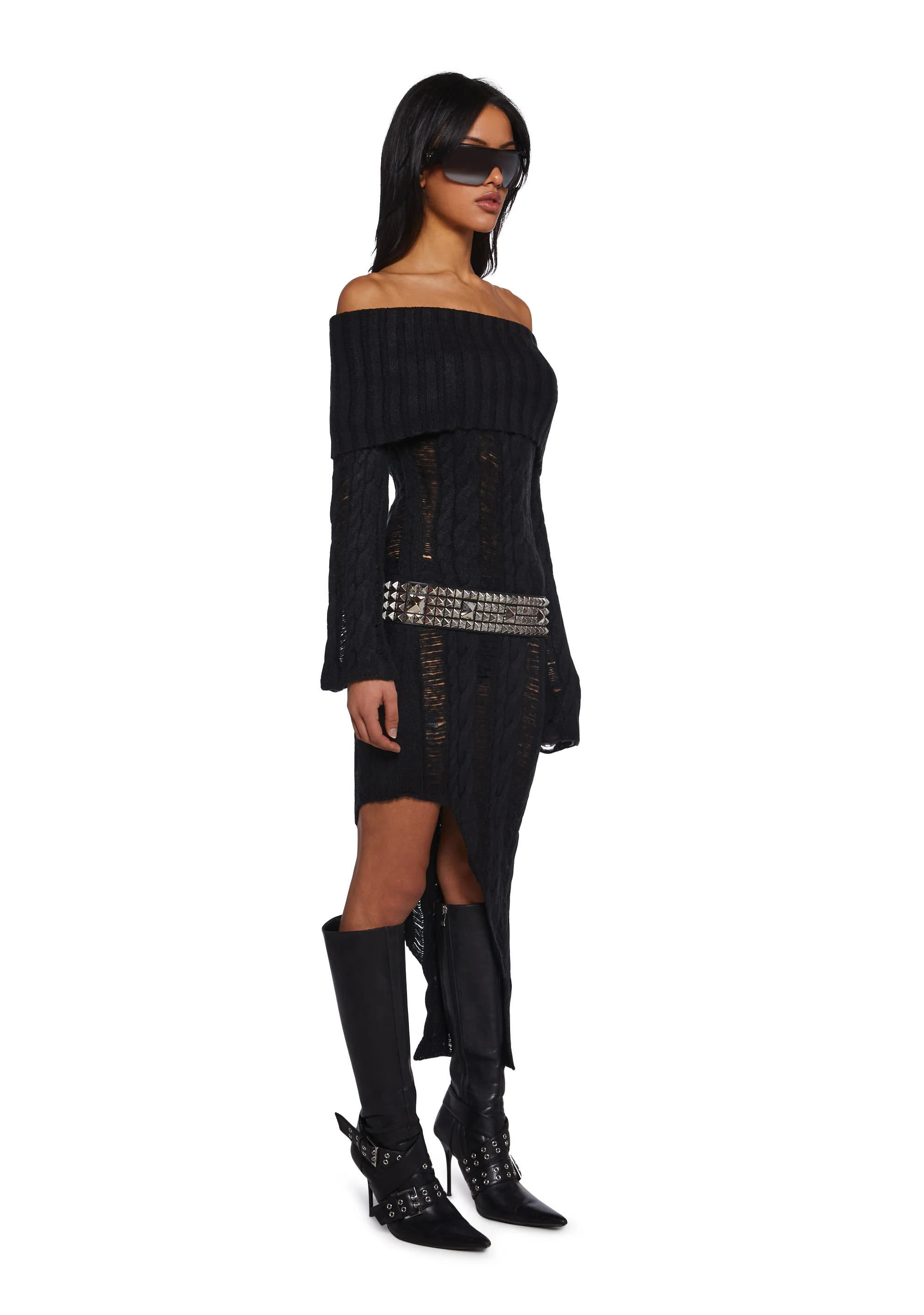 Elena Asymmetrical Midi Dress - Image 3