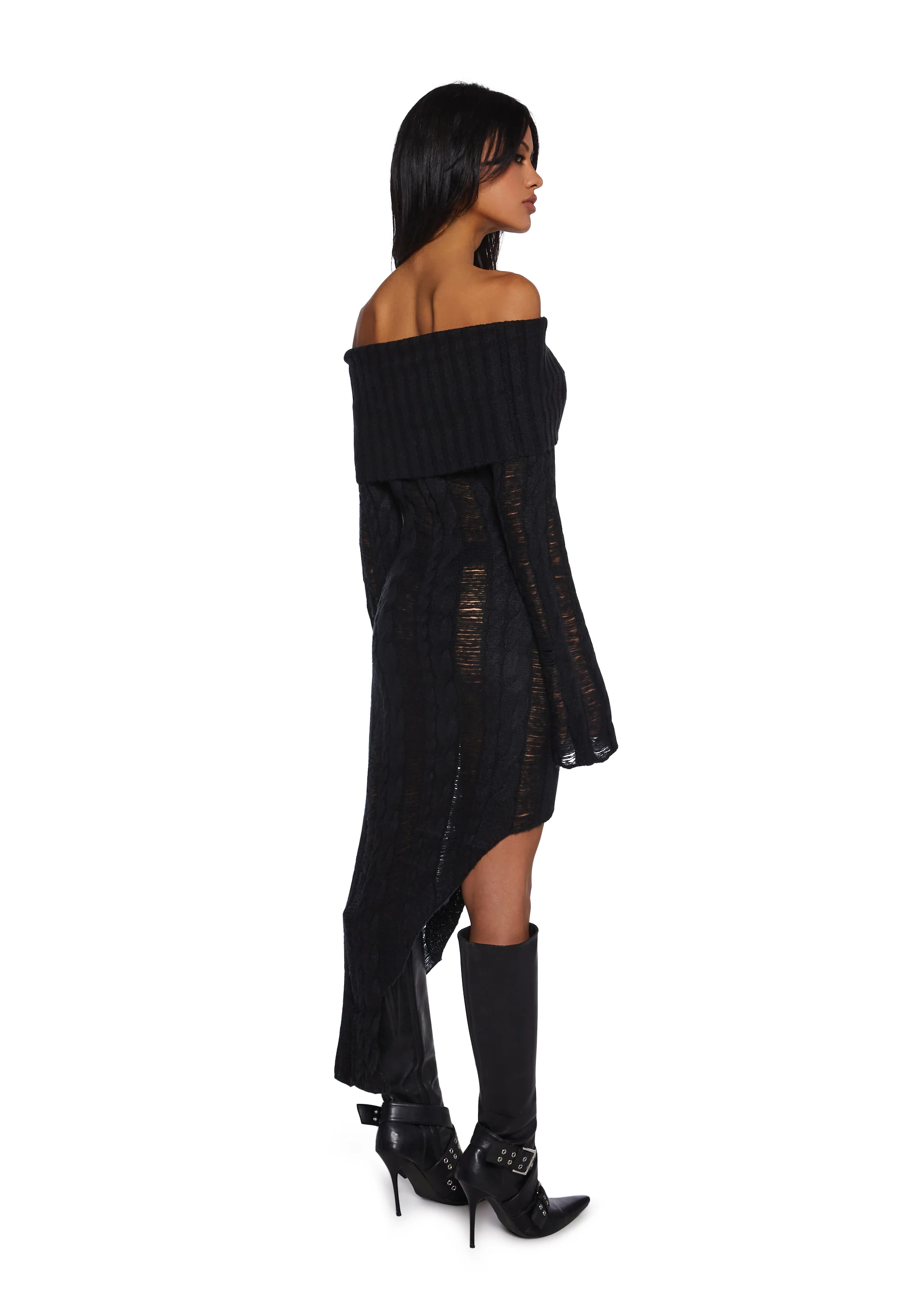 Elena Asymmetrical Midi Dress - Image 4