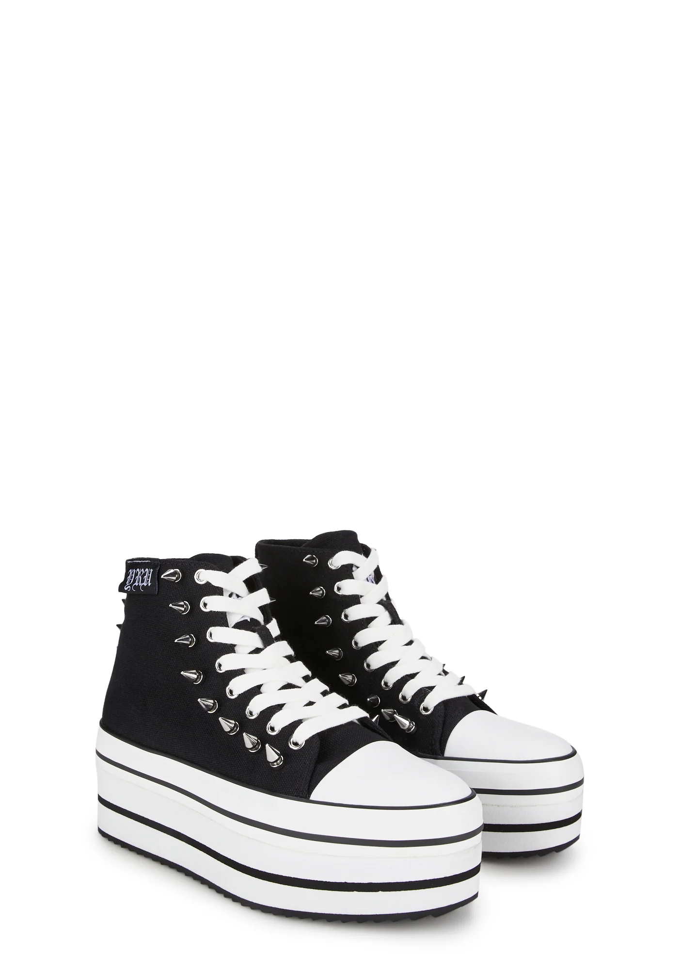 Elevation Spike Platform Sneakers - Black/White - Image 3