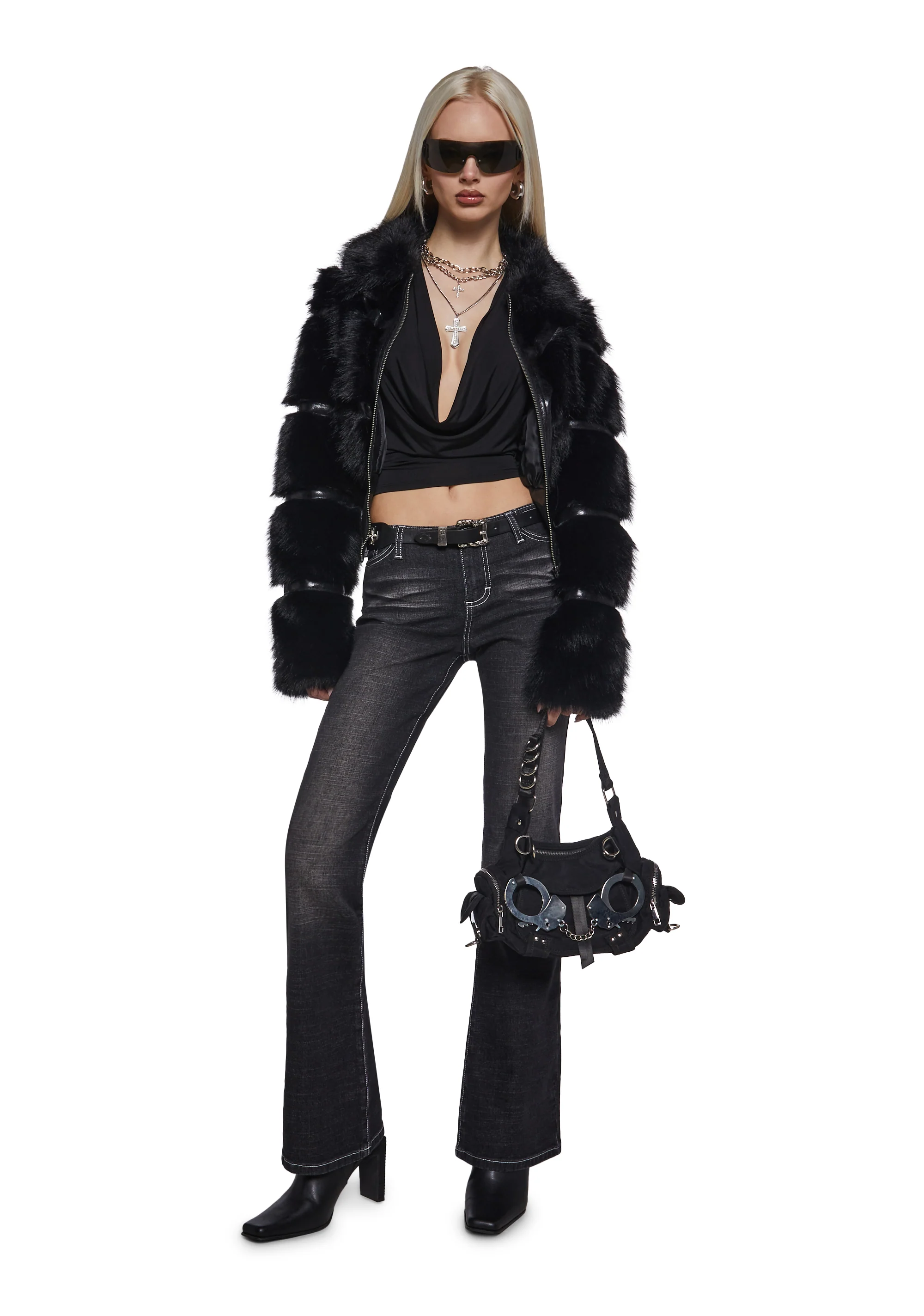 Elle Low Rise Jeans - Black - Image 2