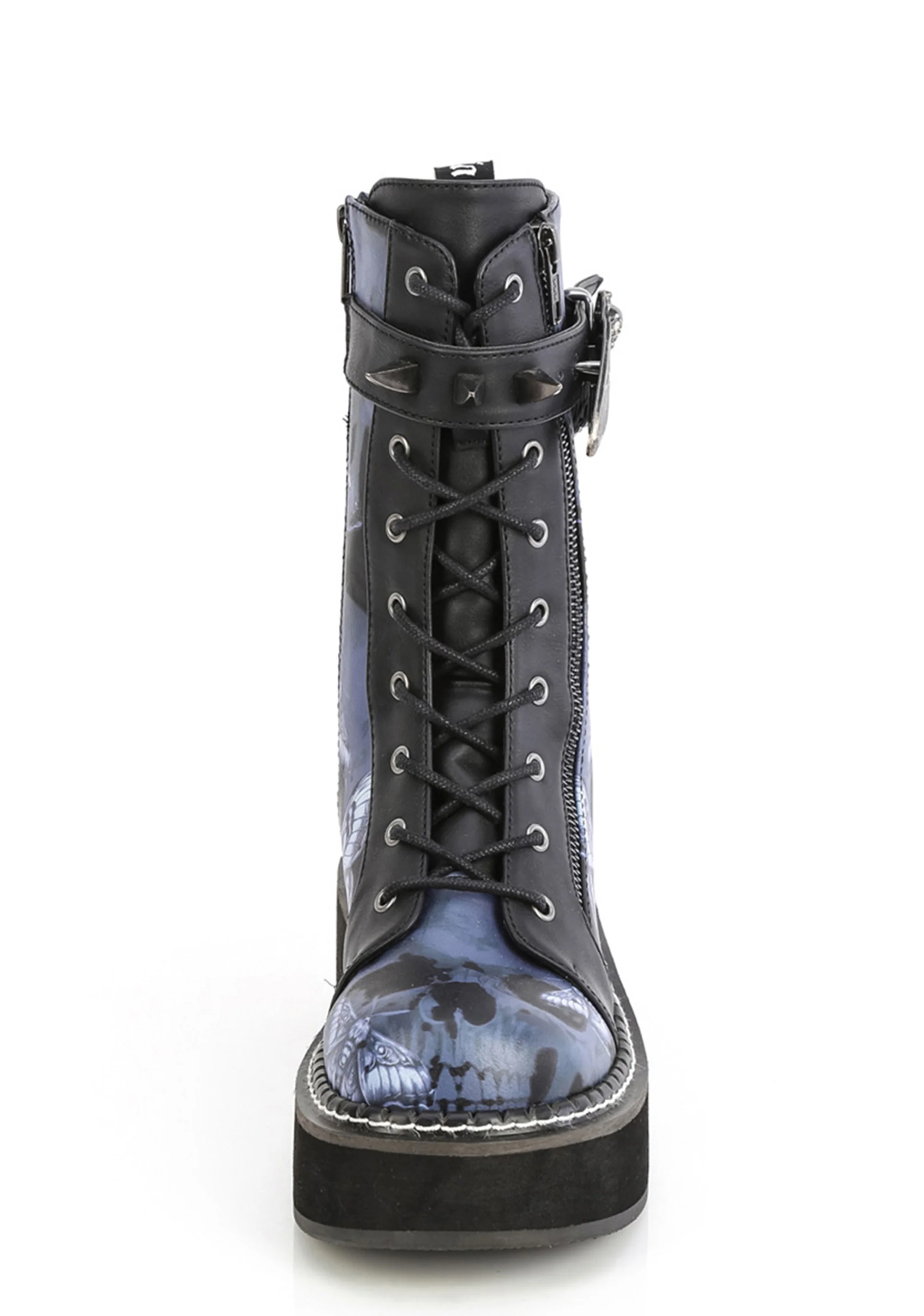 Emily-352 Painted Moth Platform Combat Boots - Image 3