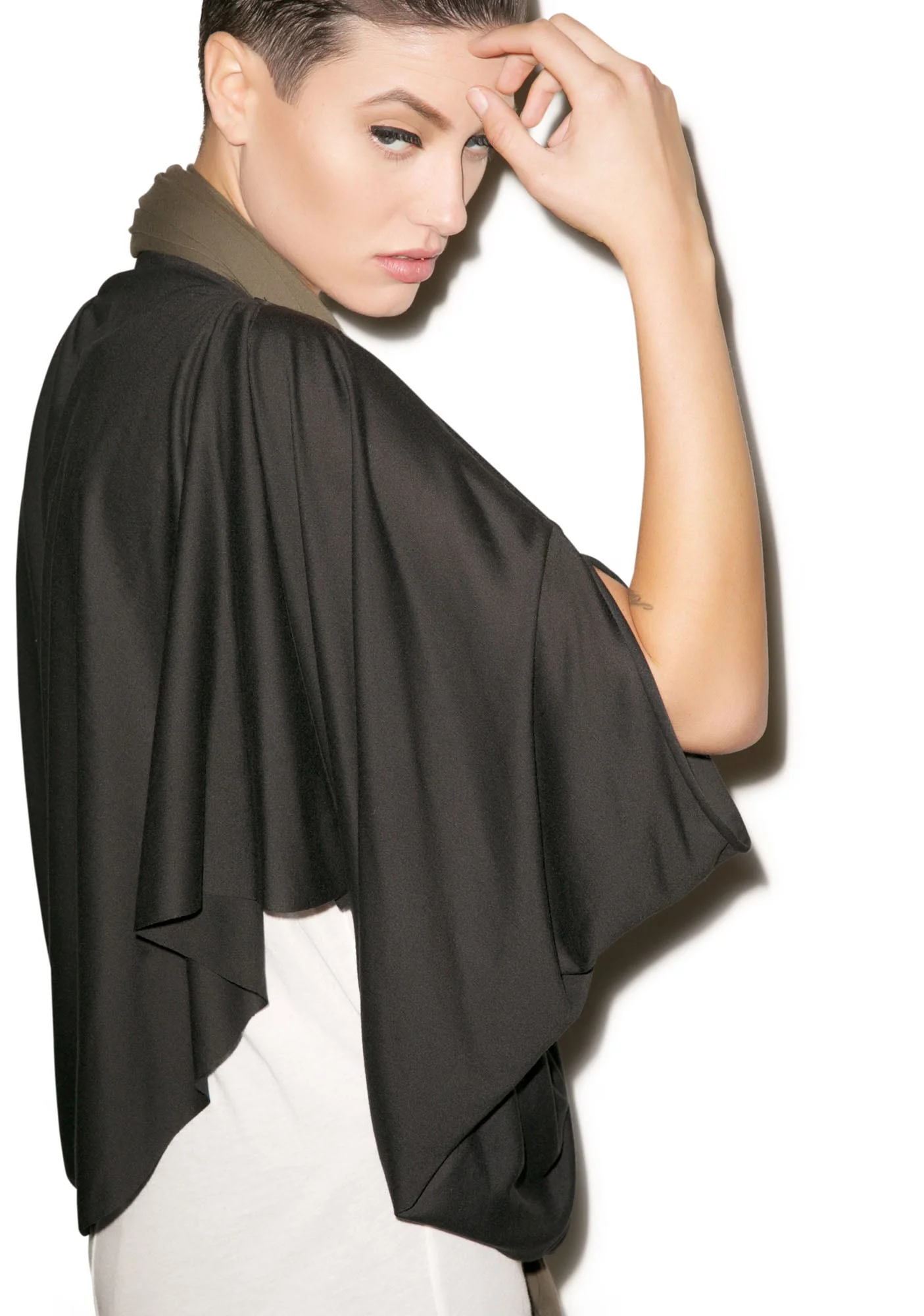Empire Cowl Neck Tank - Dark Green - Image 7