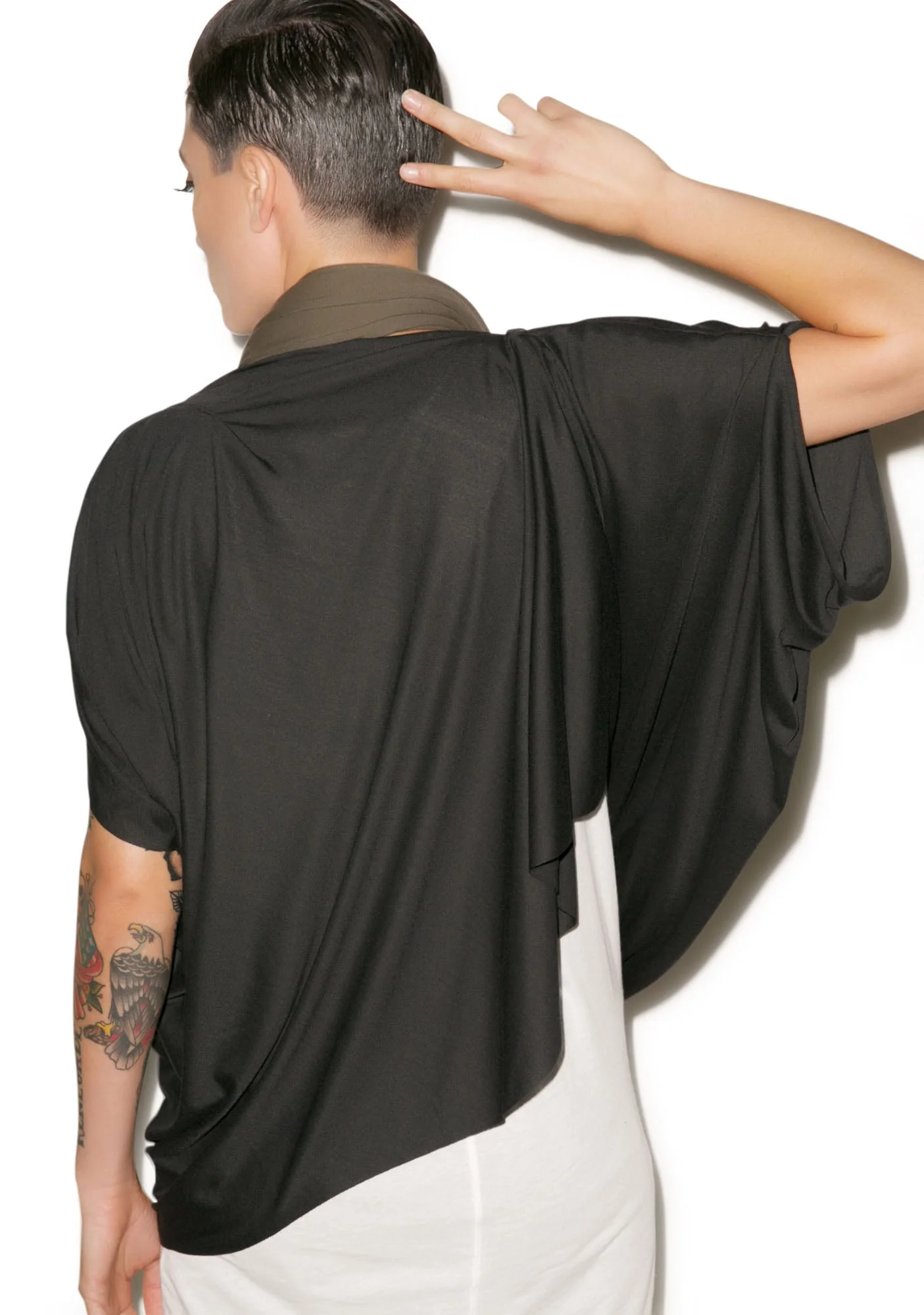 Empire Cowl Neck Tank - Dark Green - Image 9