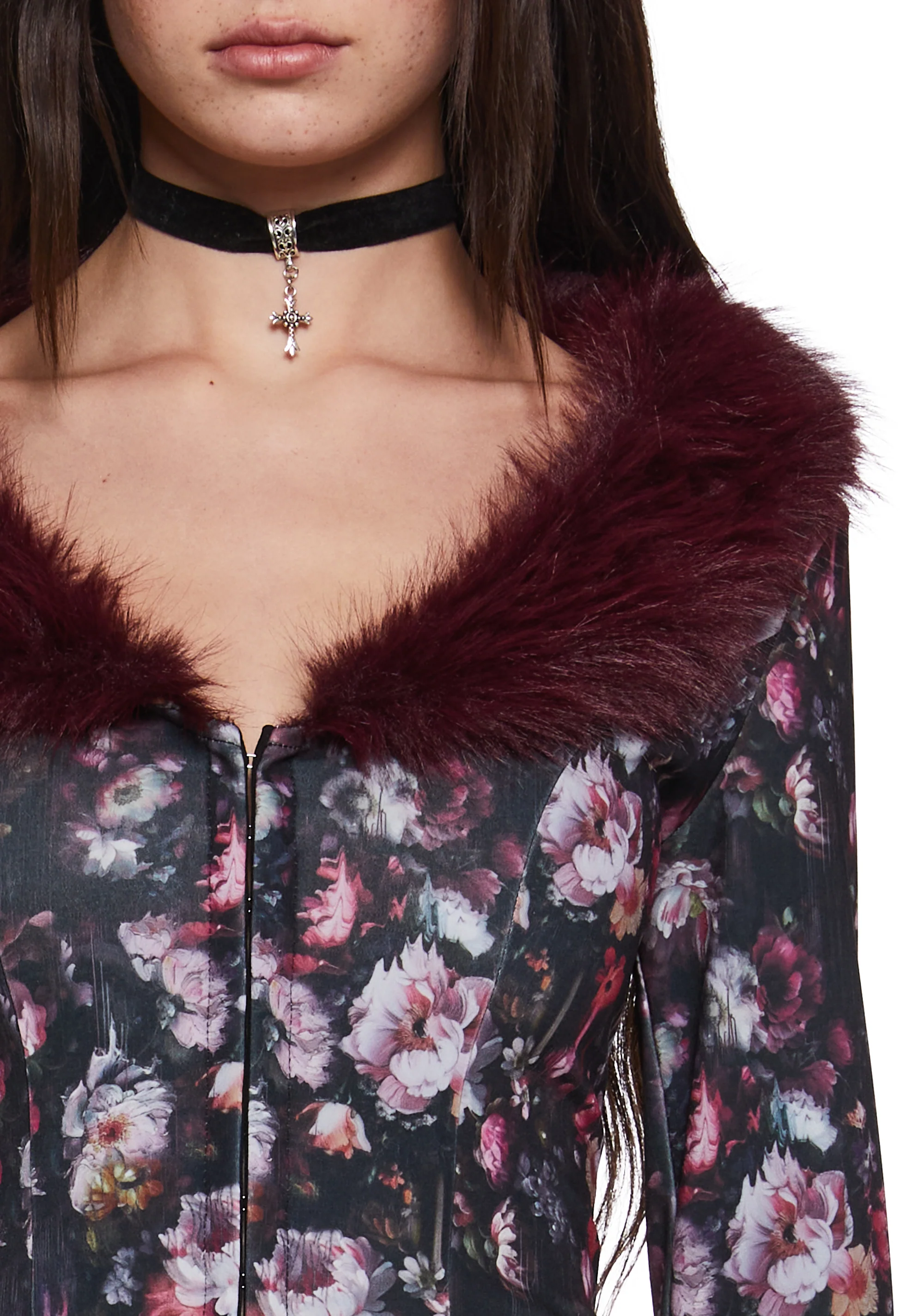 Enchanted Inkwell Faux Fur Cardigan - Image 6
