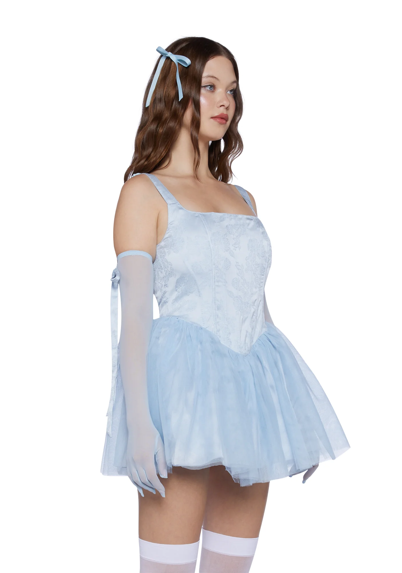Enchanted Winter Mini Dress With Gloves - Image 3