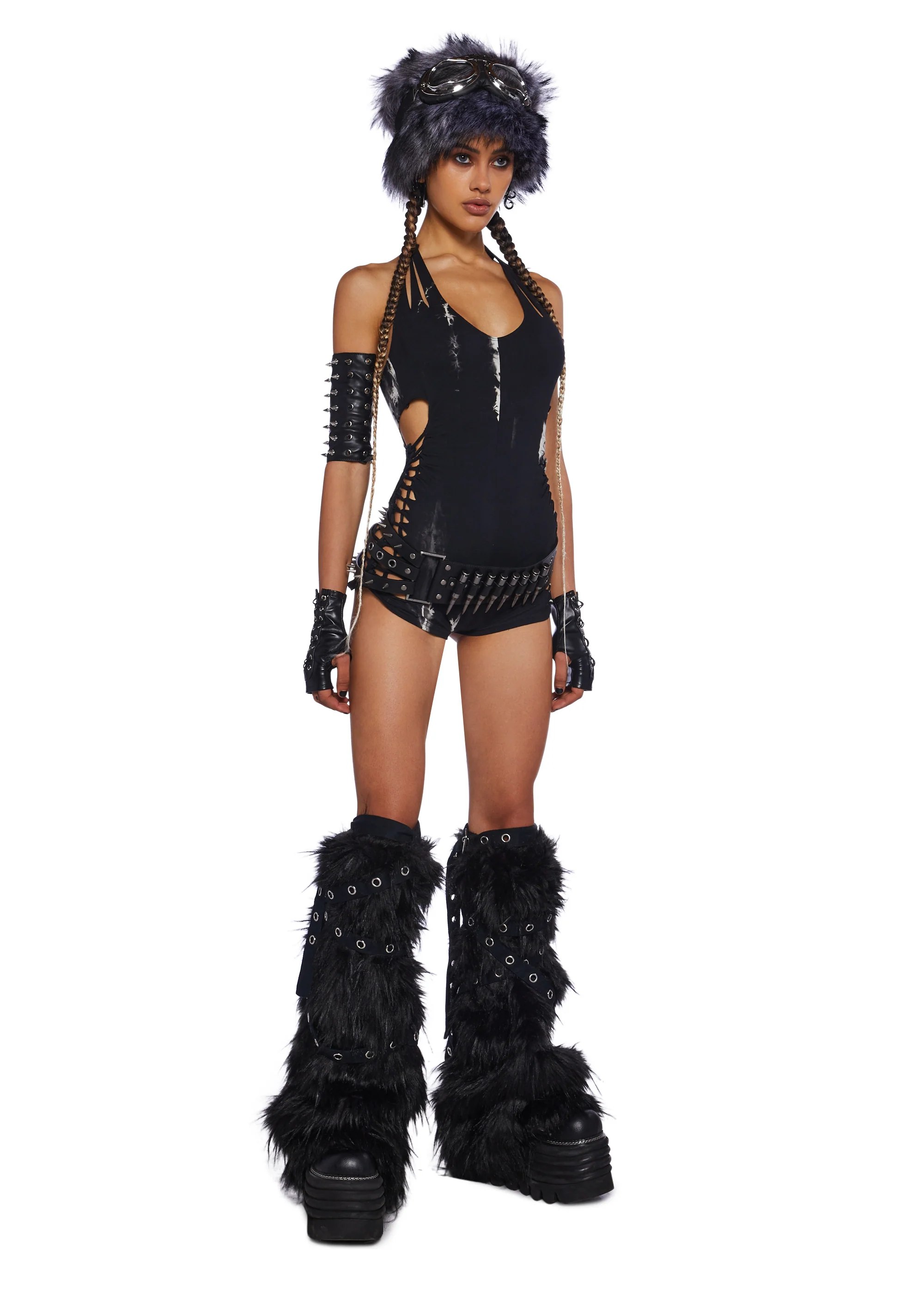 Endless Horizon Shredded Romper - Black - Image 2