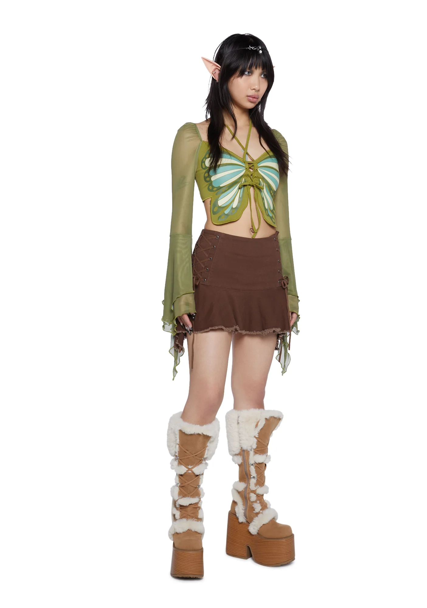 Endless Summer Bell Sleeve Top - Green - Image 2