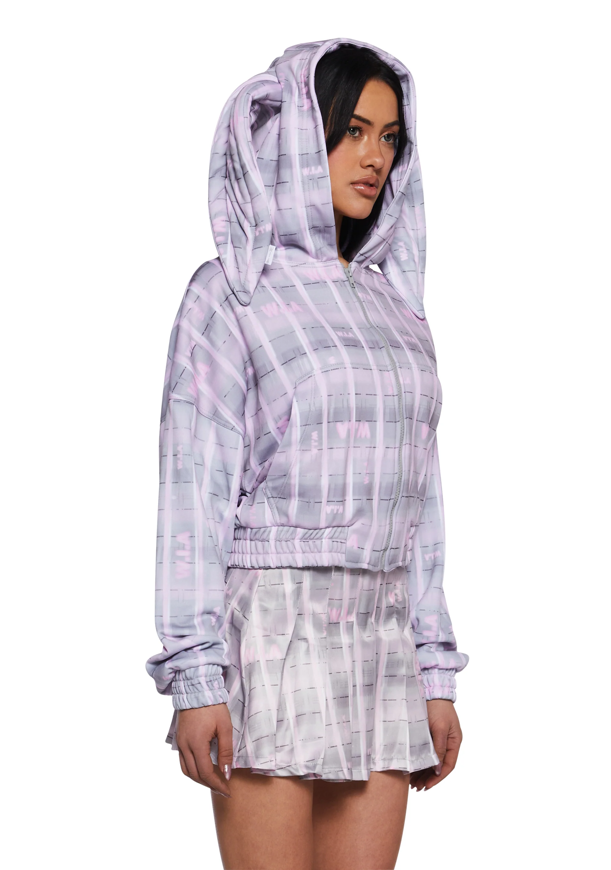 Erlang Zip Up Bunny Squares Hoodie - Image 3