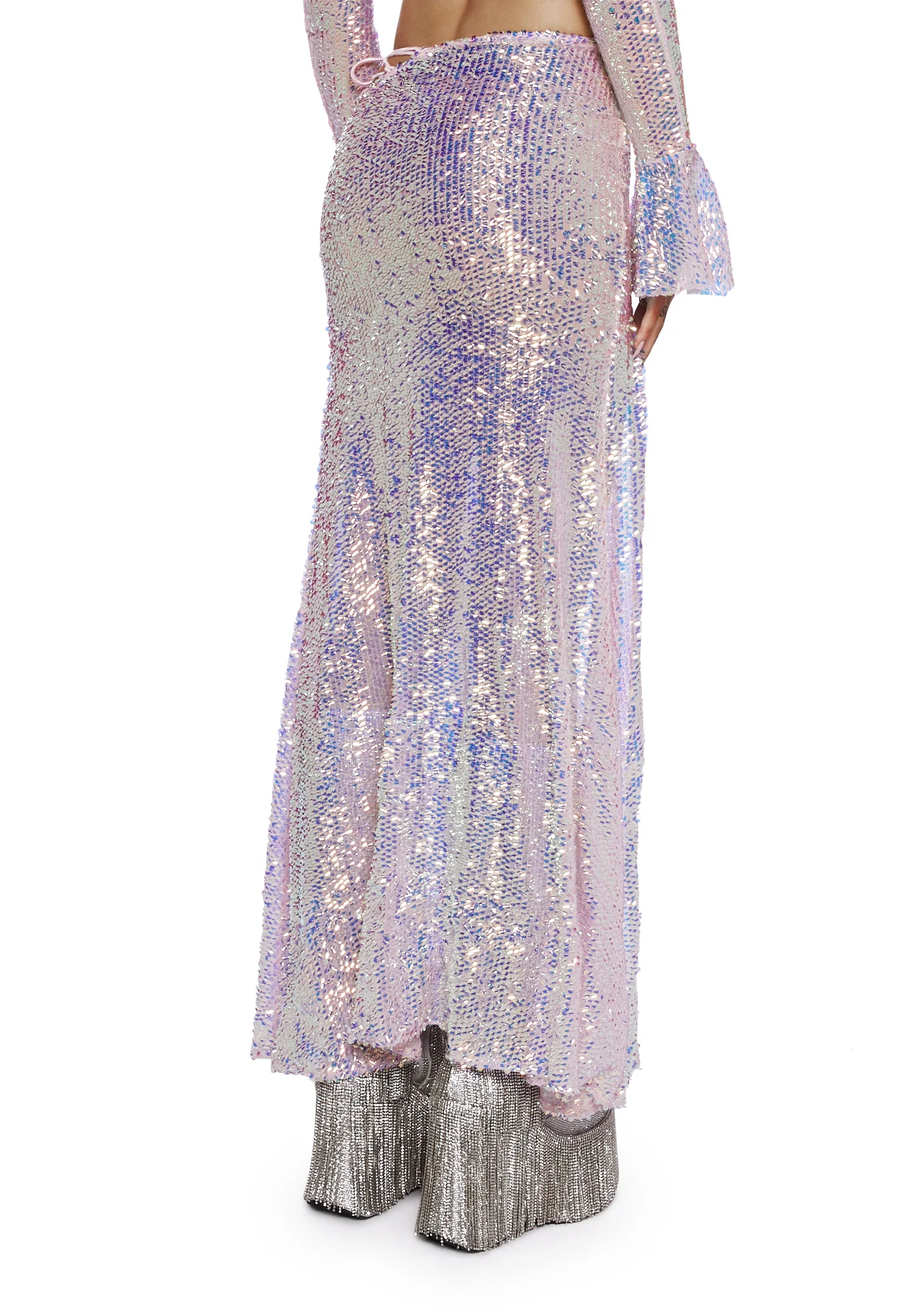Ethereal Opulence Sequin Maxi Skirt - Image 4