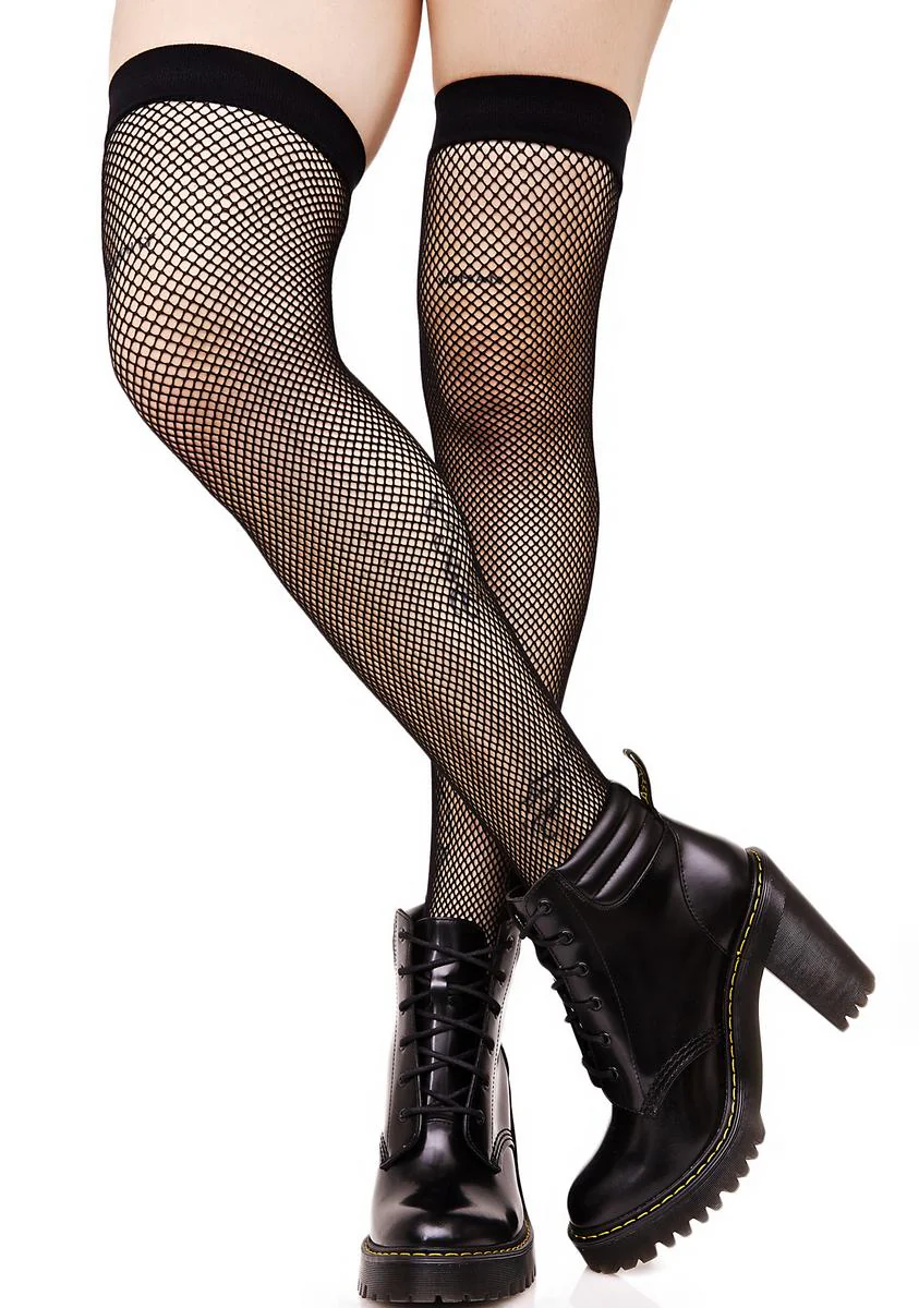 Everyday Slay Fishnet Thigh Highs - Image 2