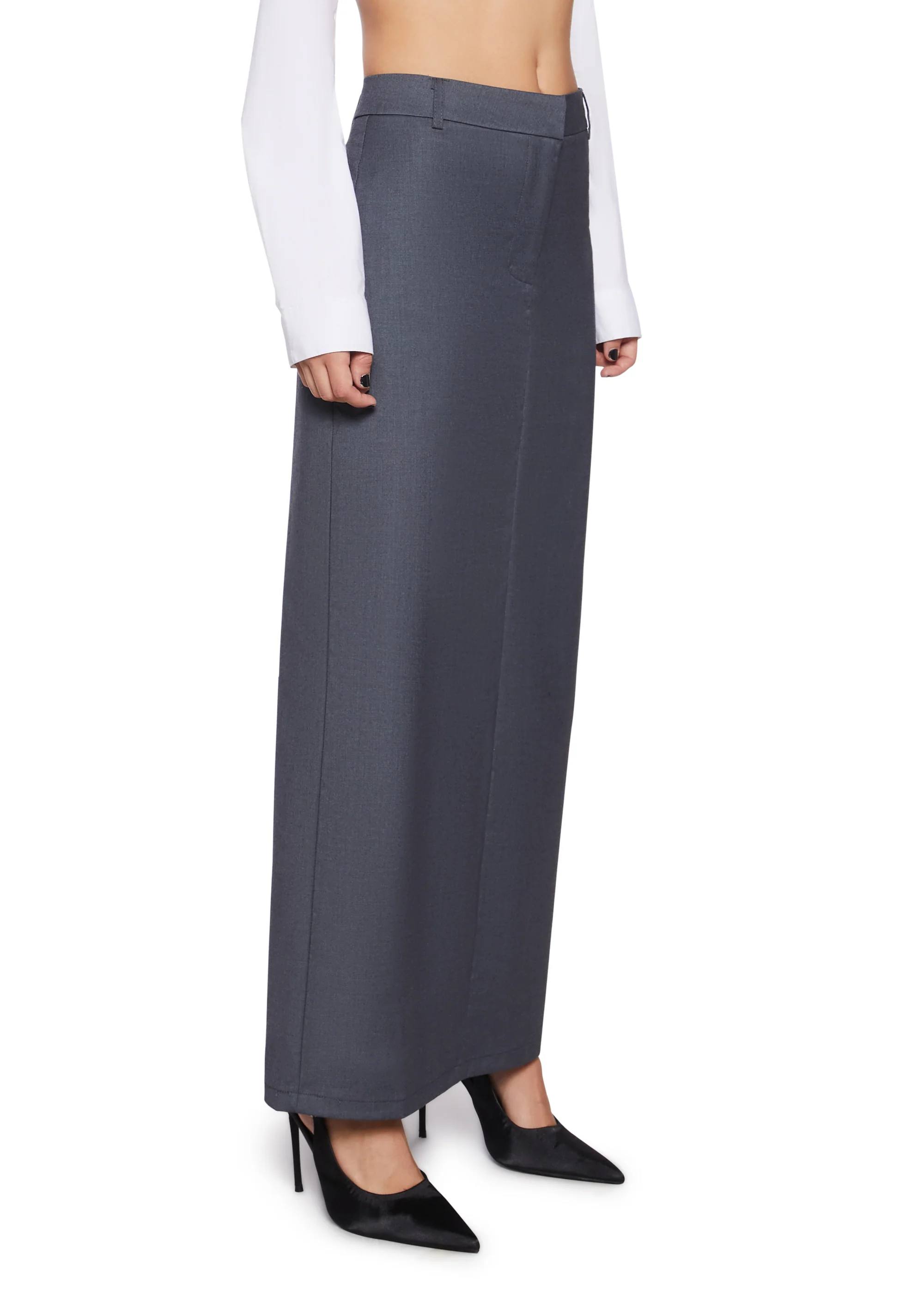 Executive Suite Maxi Skirt - Gray - Image 3
