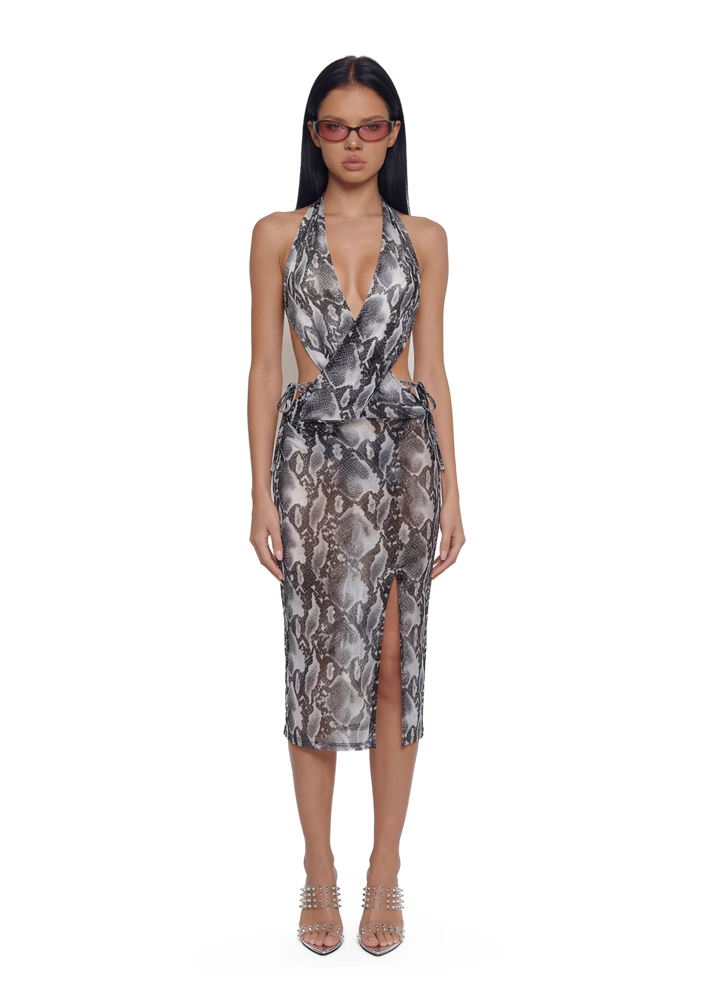 Exotic Isle Coverup Midi Dress -Black/White - Image 2