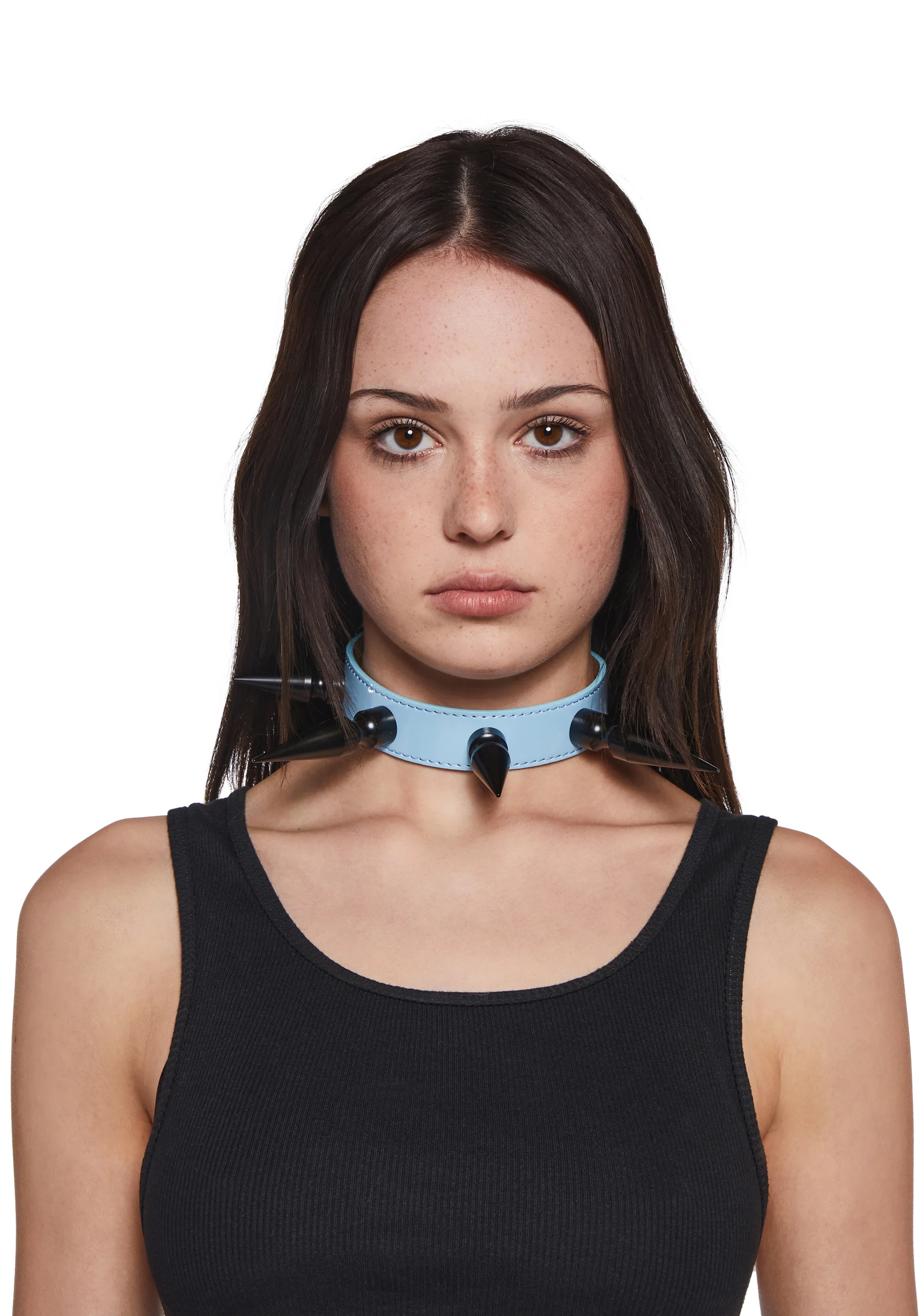 Extra Long Spiked Choker - Blue - Image 2