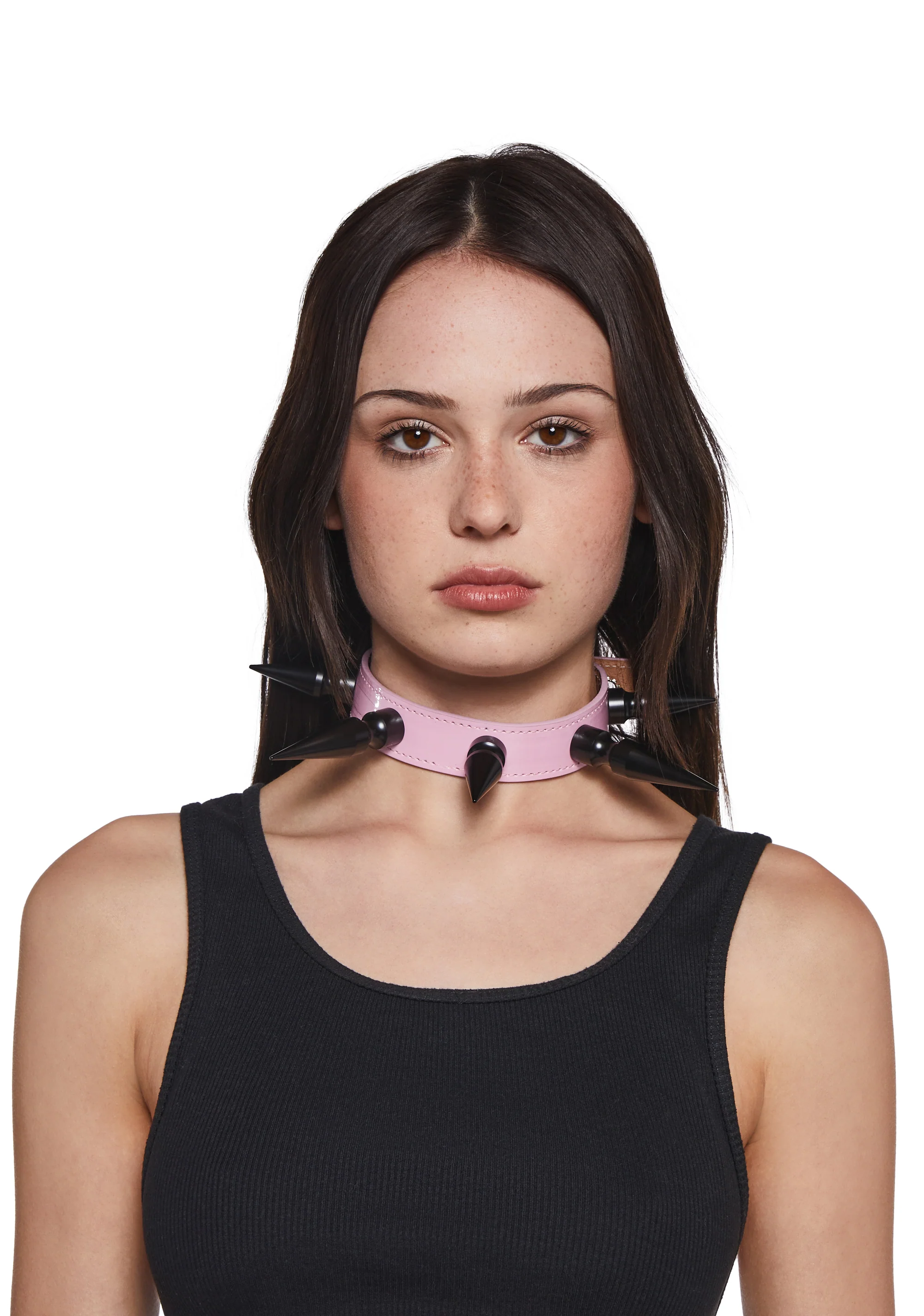 Extra Long Spiked Choker - Pink - Image 2