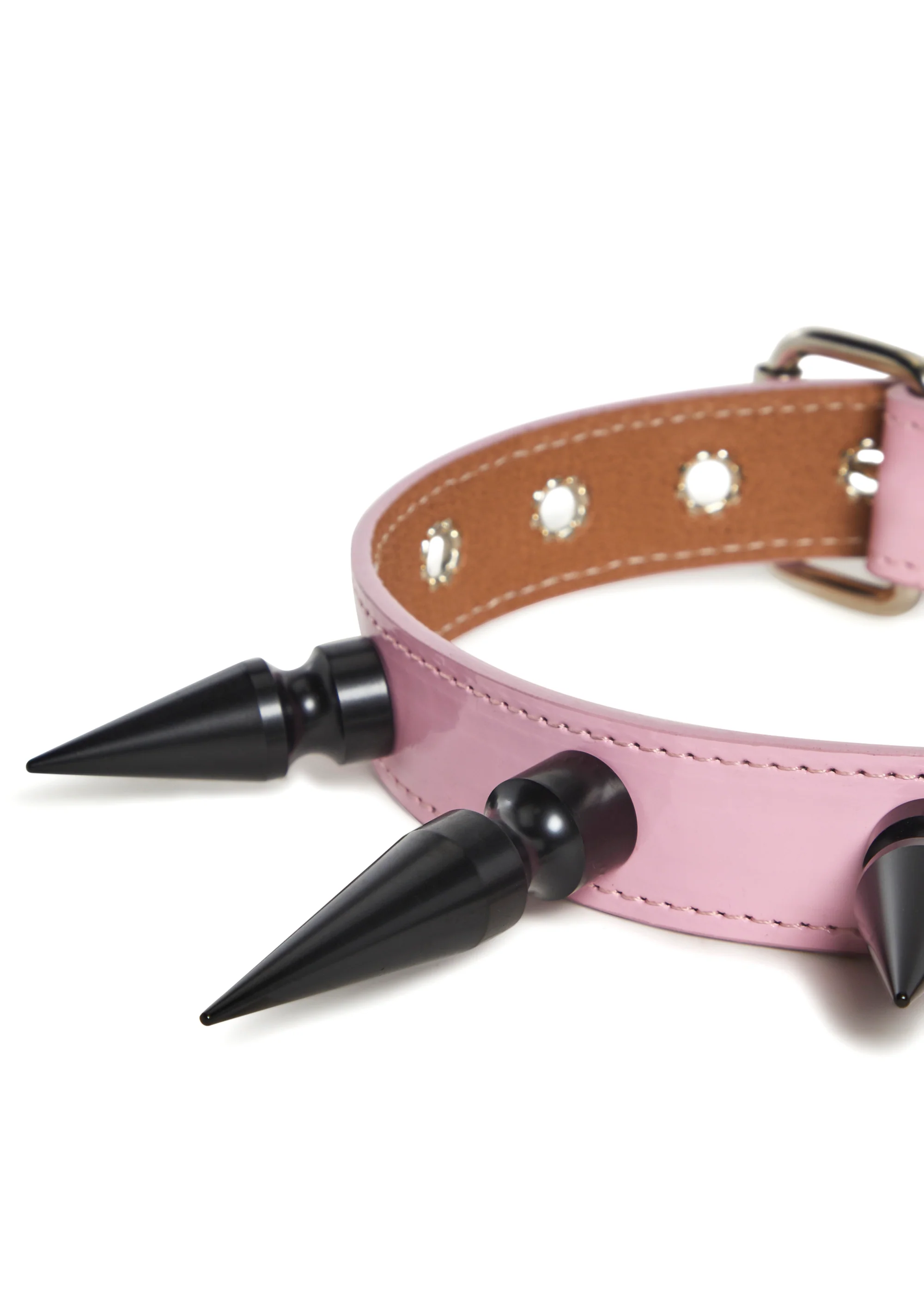 Extra Long Spiked Choker - Pink - Image 3