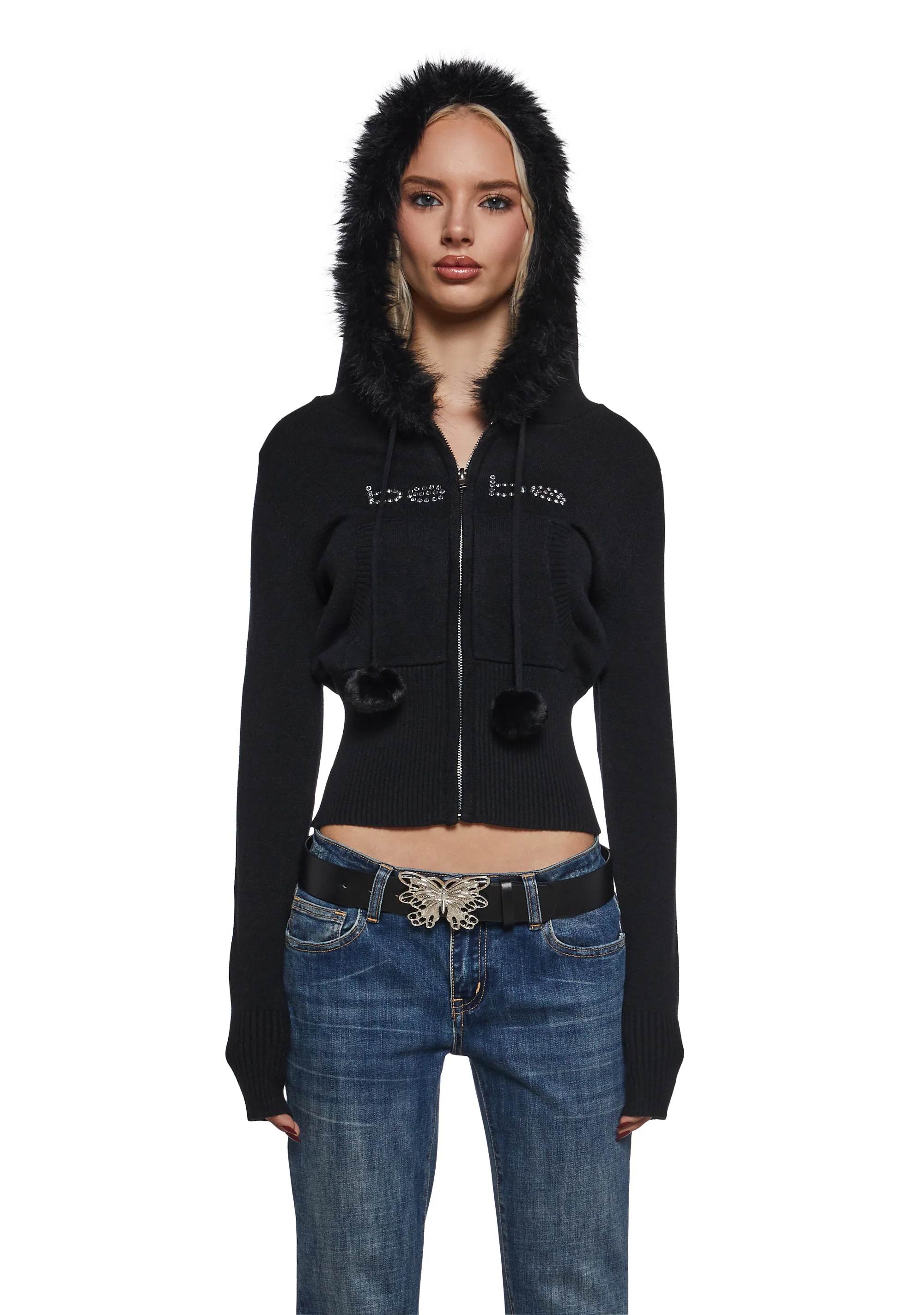 Logo Hoodie With Faux Fur Trim - Image 3