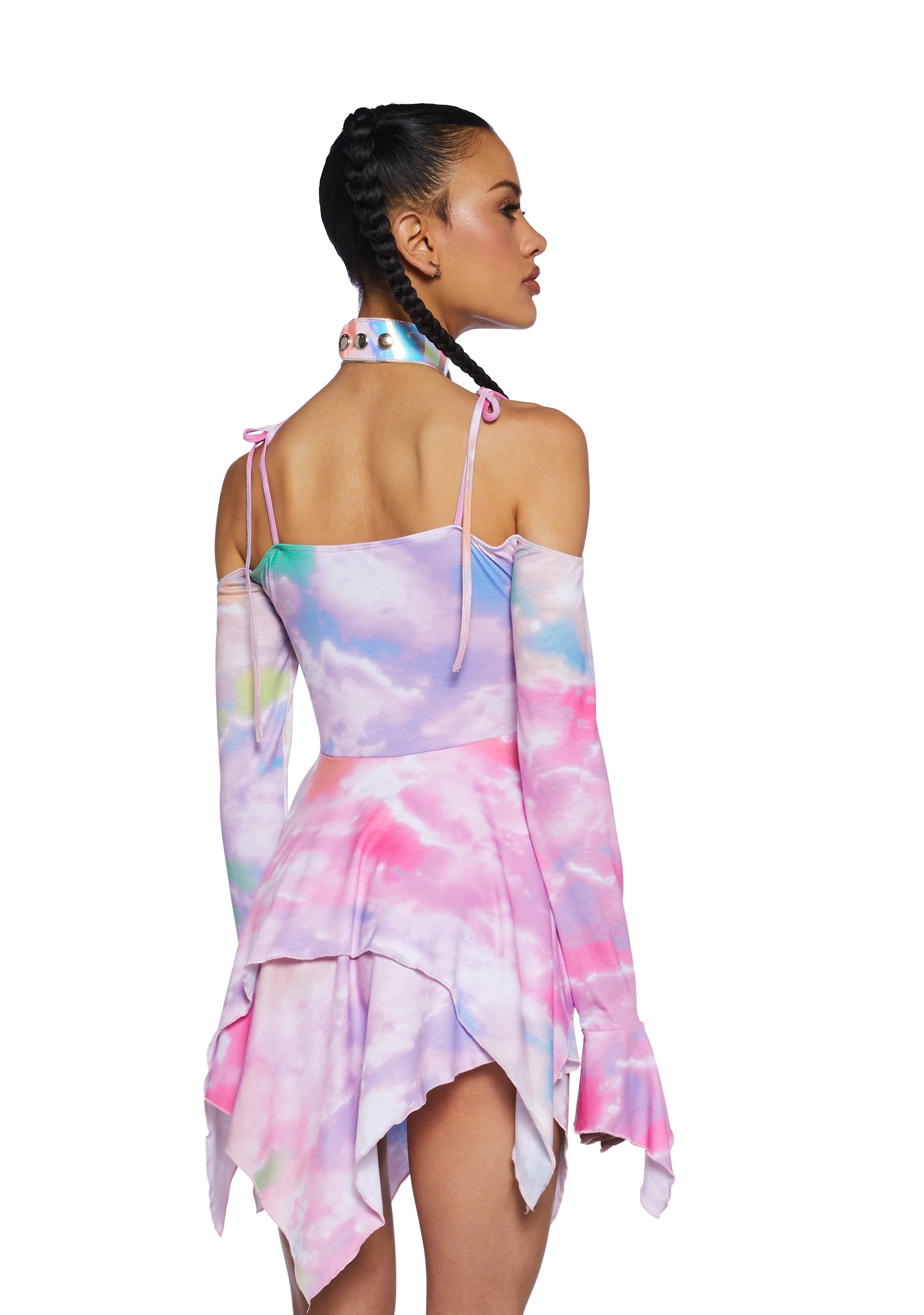 F Is For Fairies™  Handkerchief Dress - Tie Dye Rainbow - Image 3