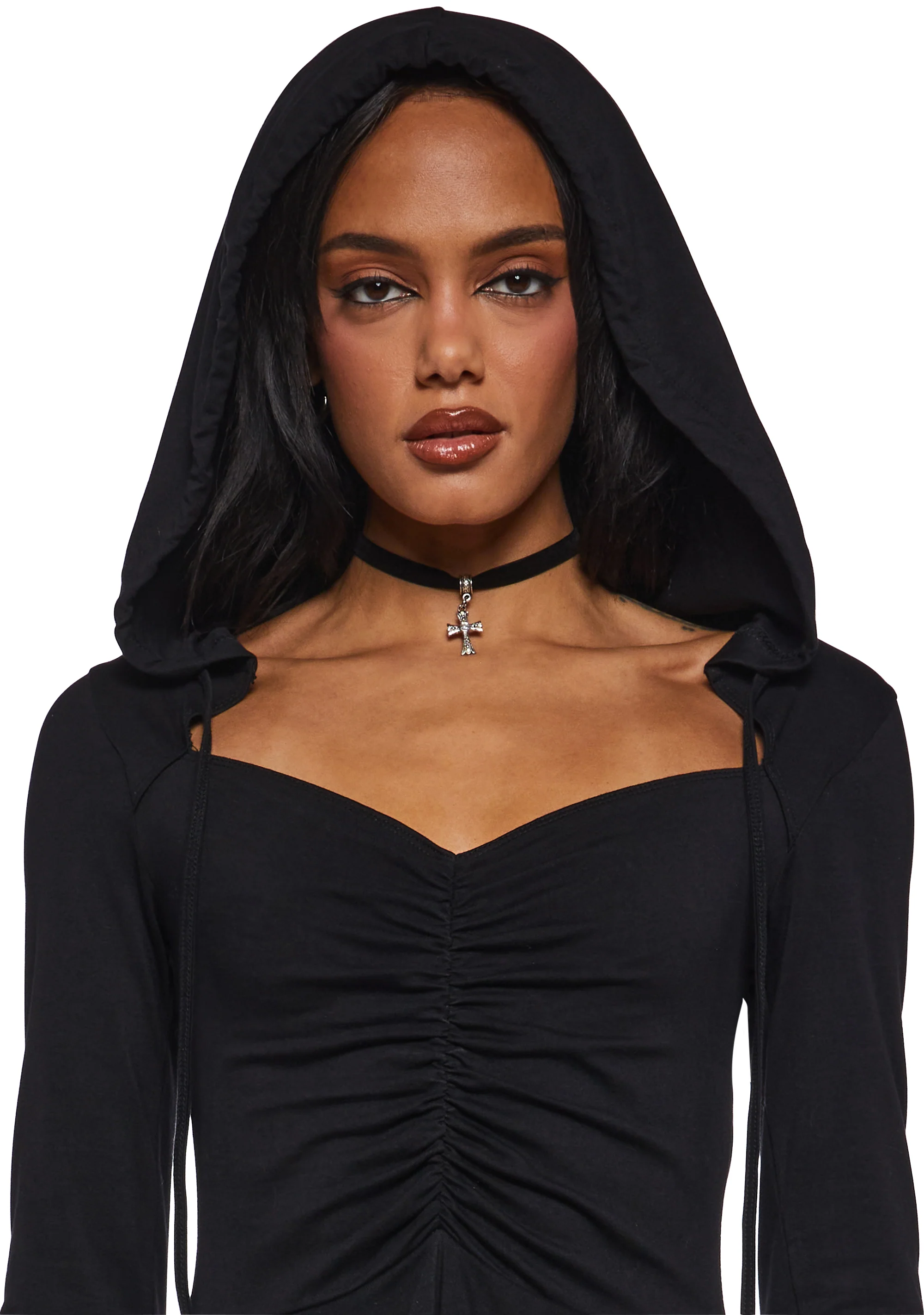 F Is For Fairies® Hooded Mini Dress - Black - Image 5