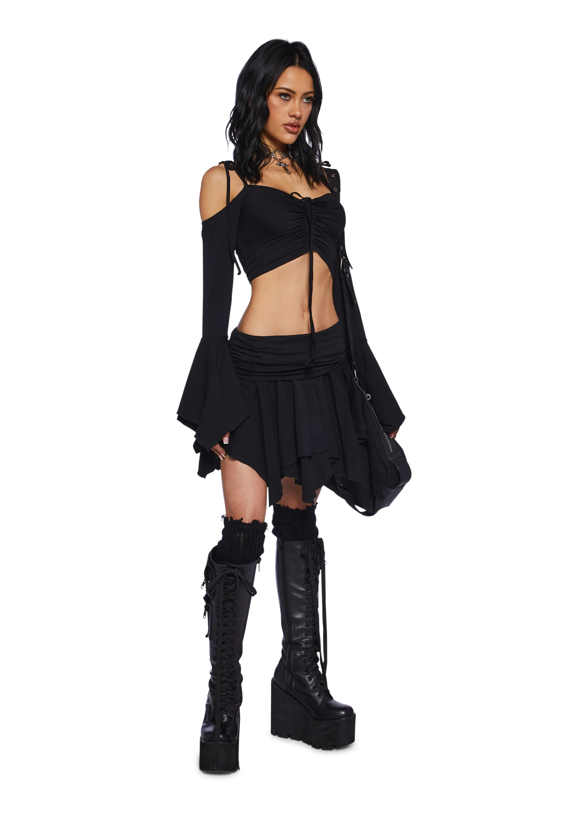 F Is For Fairies™ Crop Top - Black - Image 2