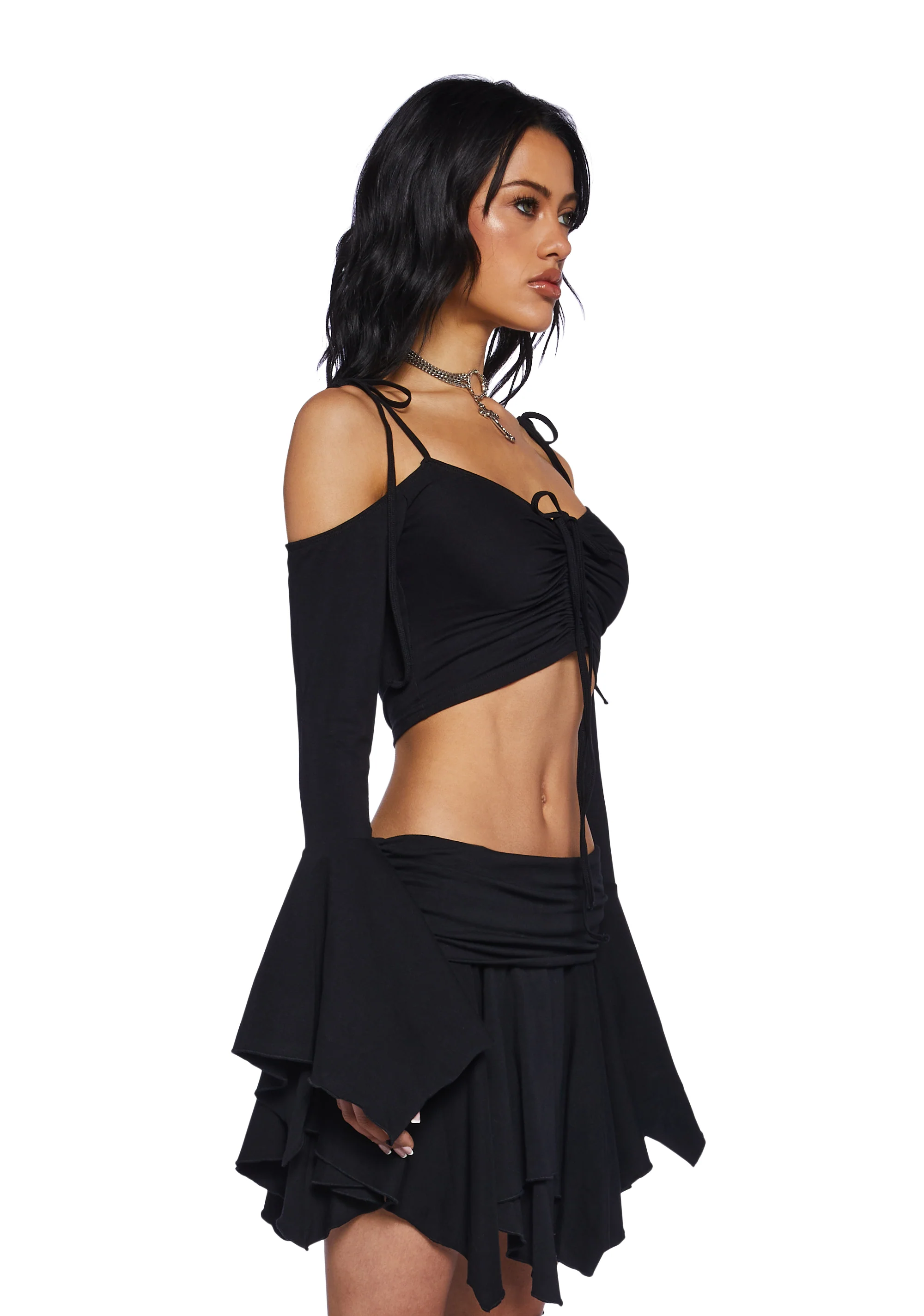 F Is For Fairies™ Crop Top - Black - Image 3