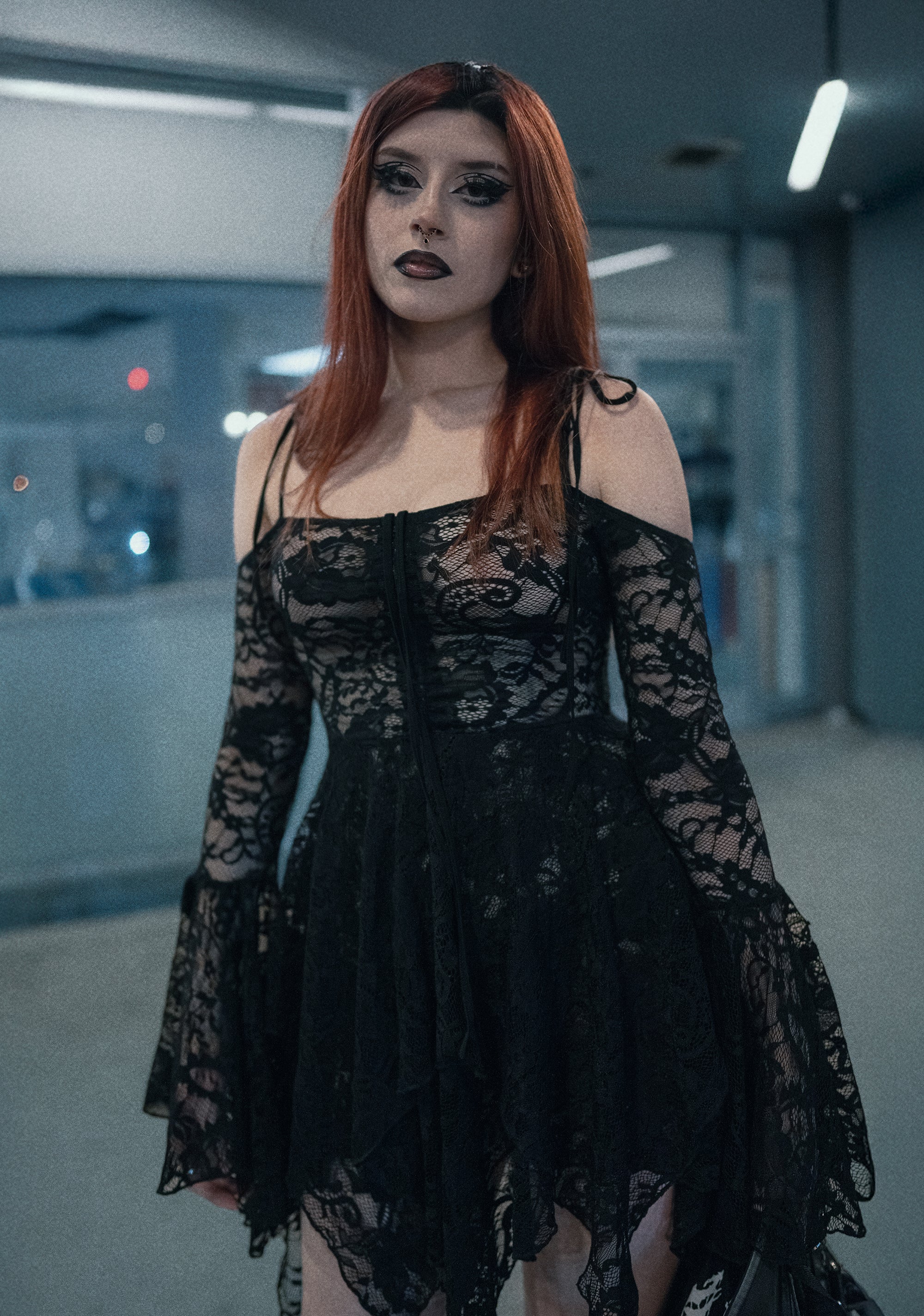 F is For Fairies Handkerchief Dress - Black Lace - Image 7