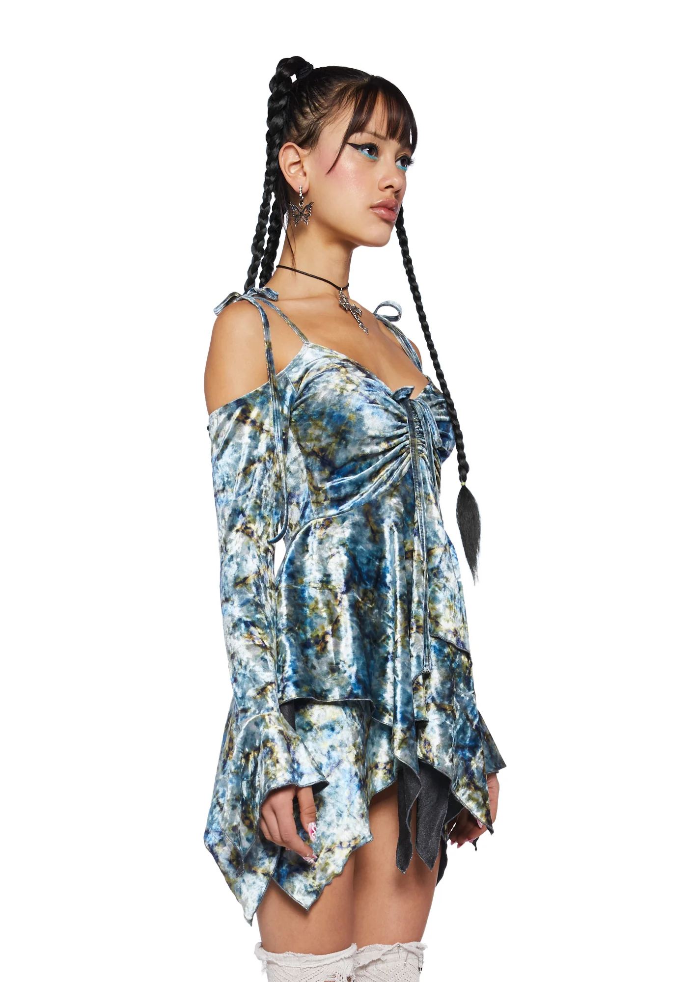 F is For Fairies Handkerchief Dress - Tie Dye Velvet - Image 3