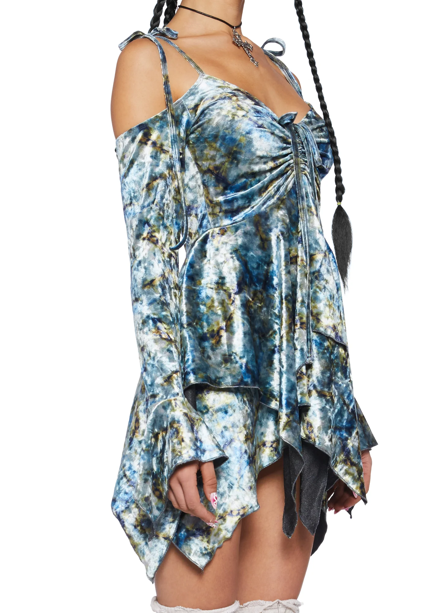 F is For Fairies Handkerchief Dress - Tie Dye Velvet - Image 6