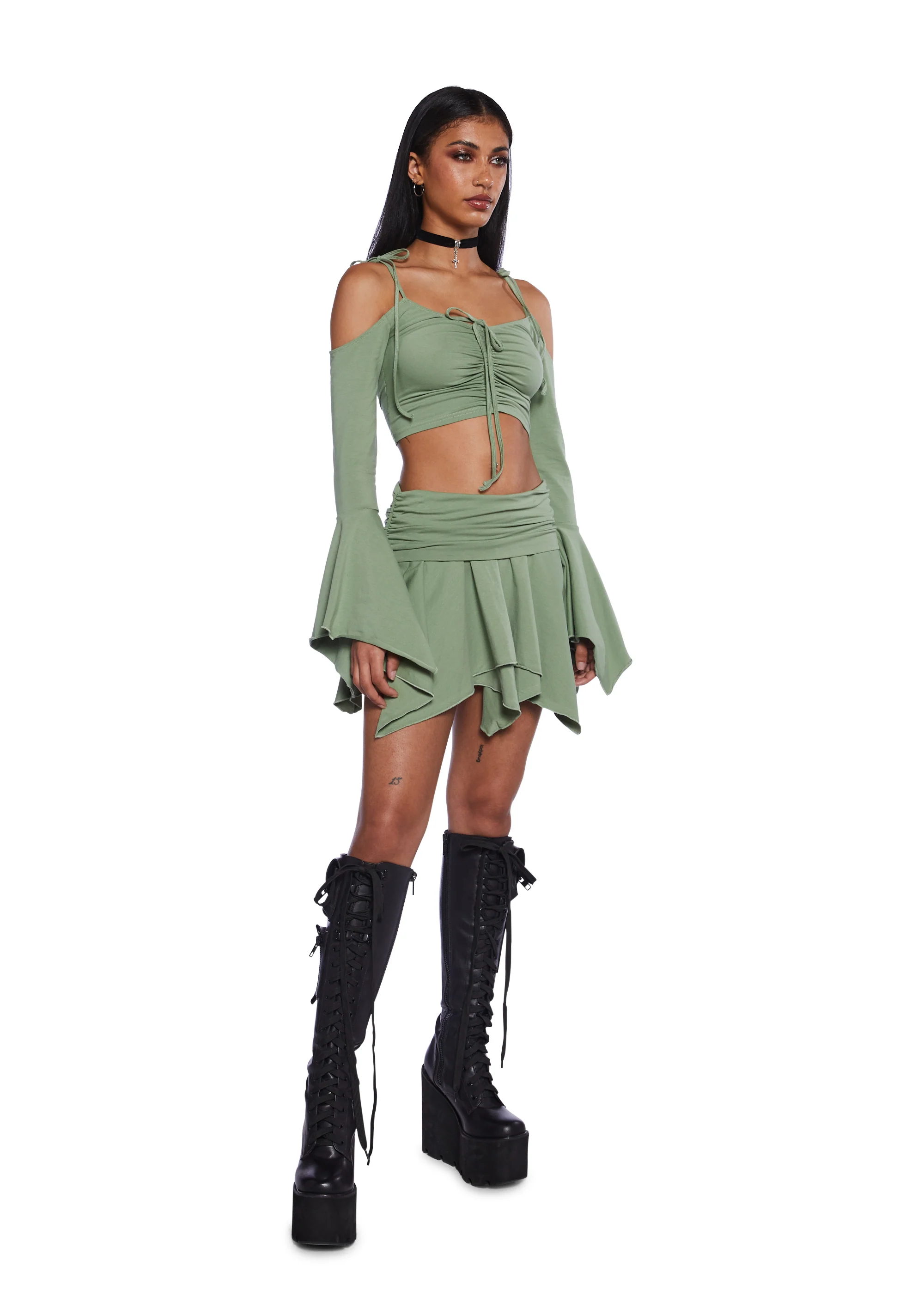 F Is For Fairies™  Mini Skirt - Sage - Image 2