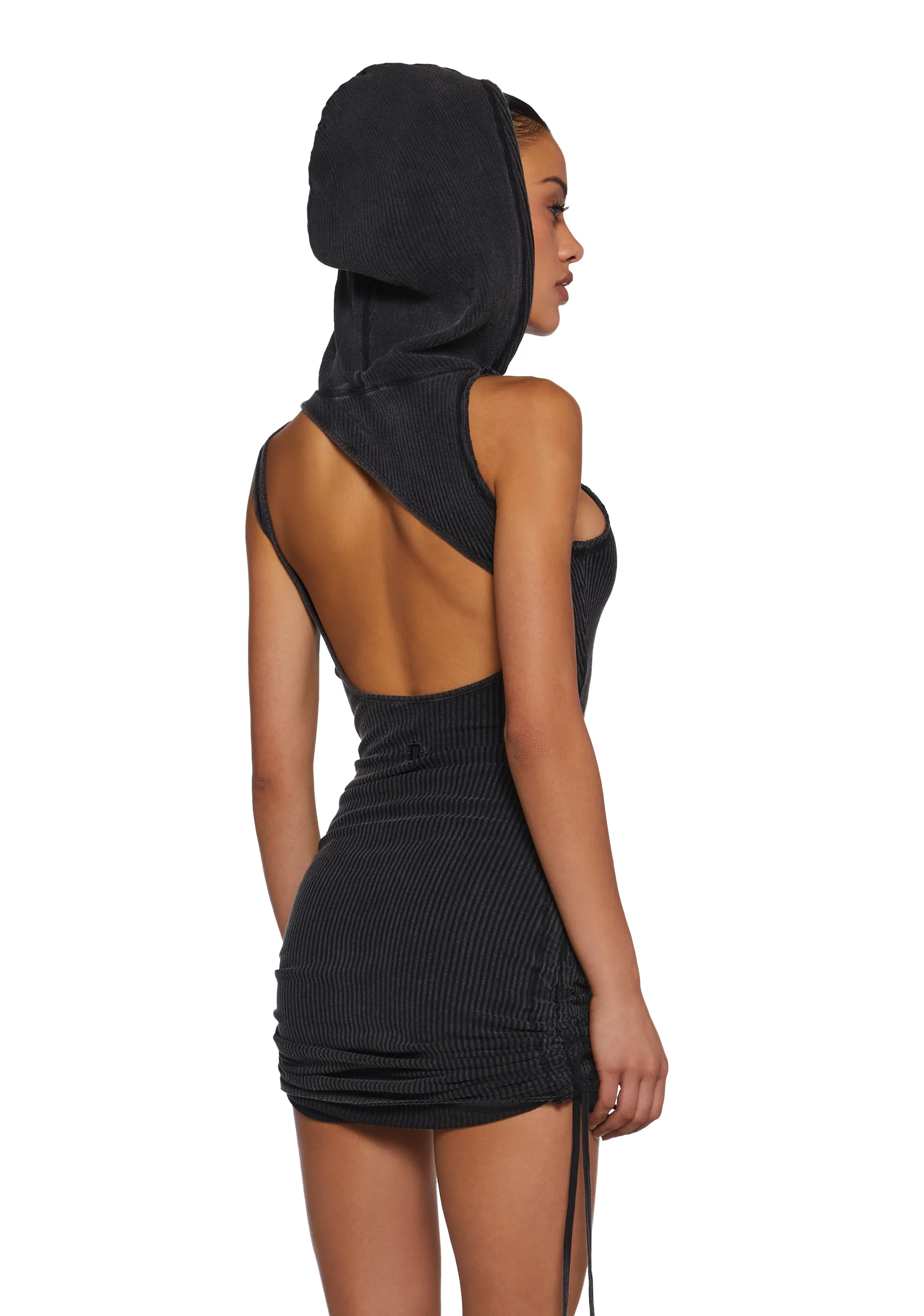 Fader Hooded Washed Mini Dress - Image 4
