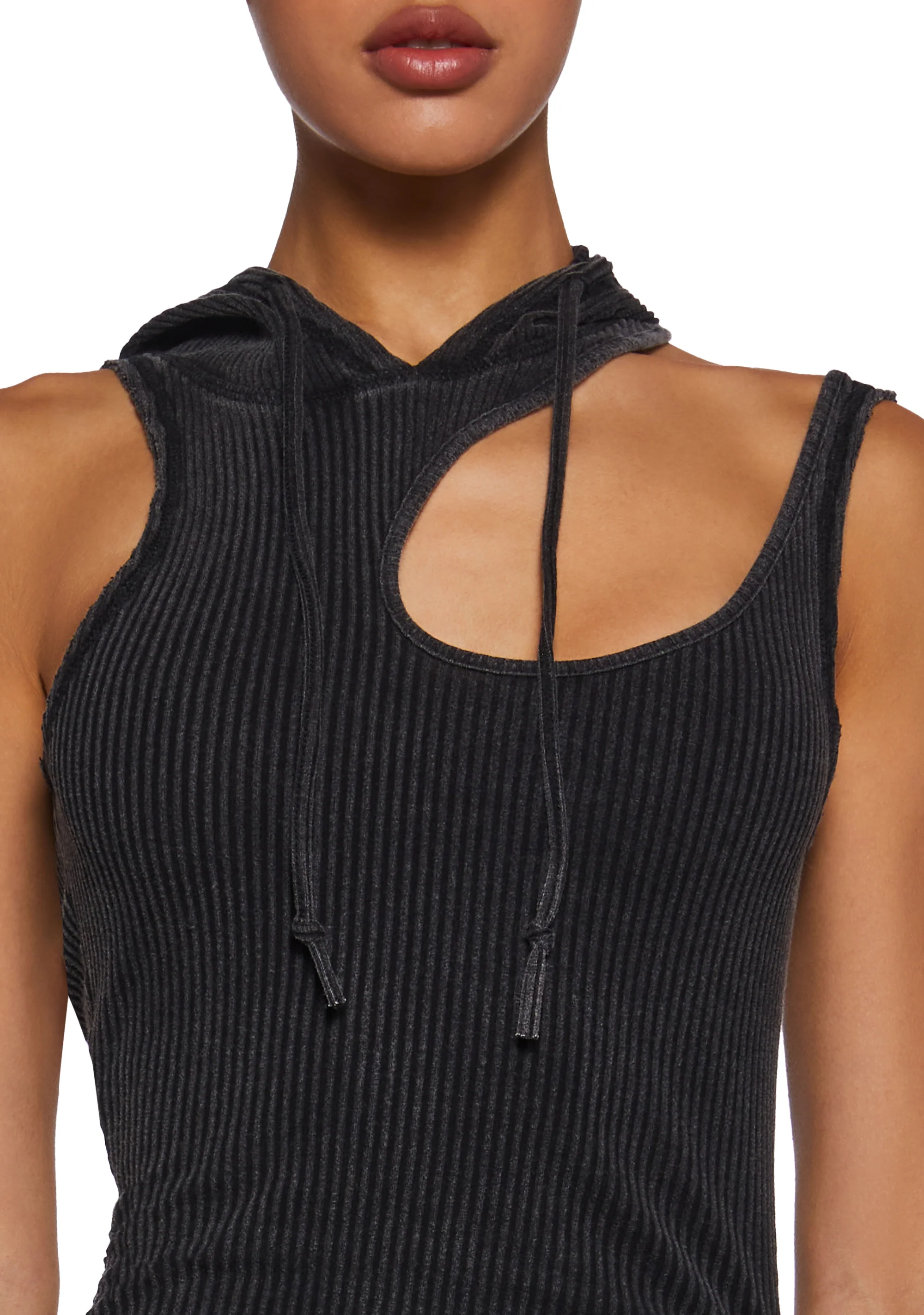 Fader Hooded Washed Mini Dress - Image 5