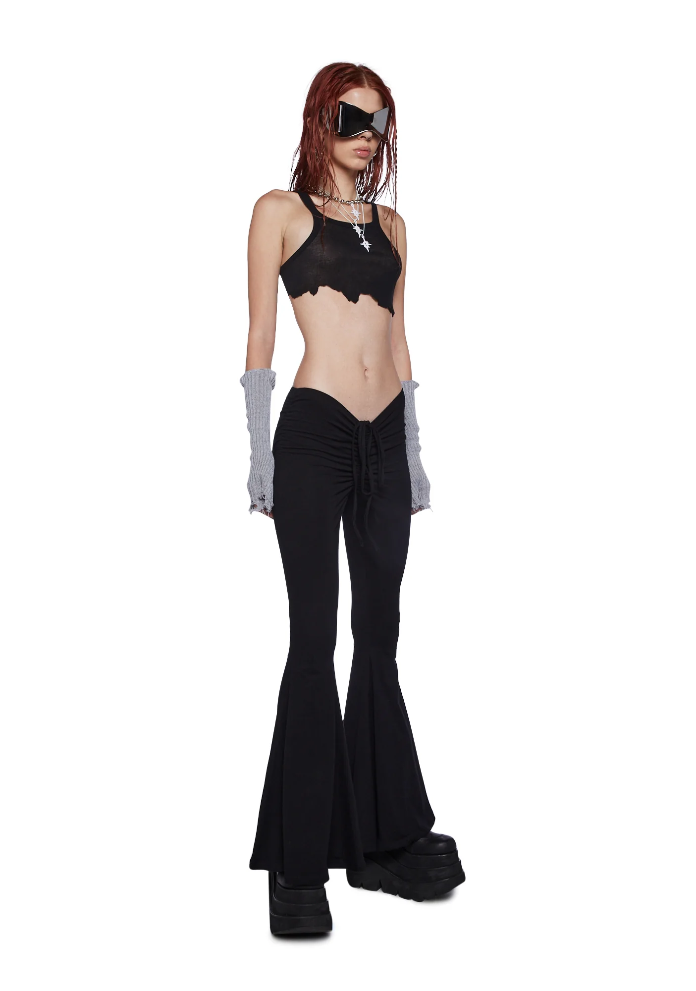 Fader V-Cut Washed Bell Bottoms - Black - Image 2