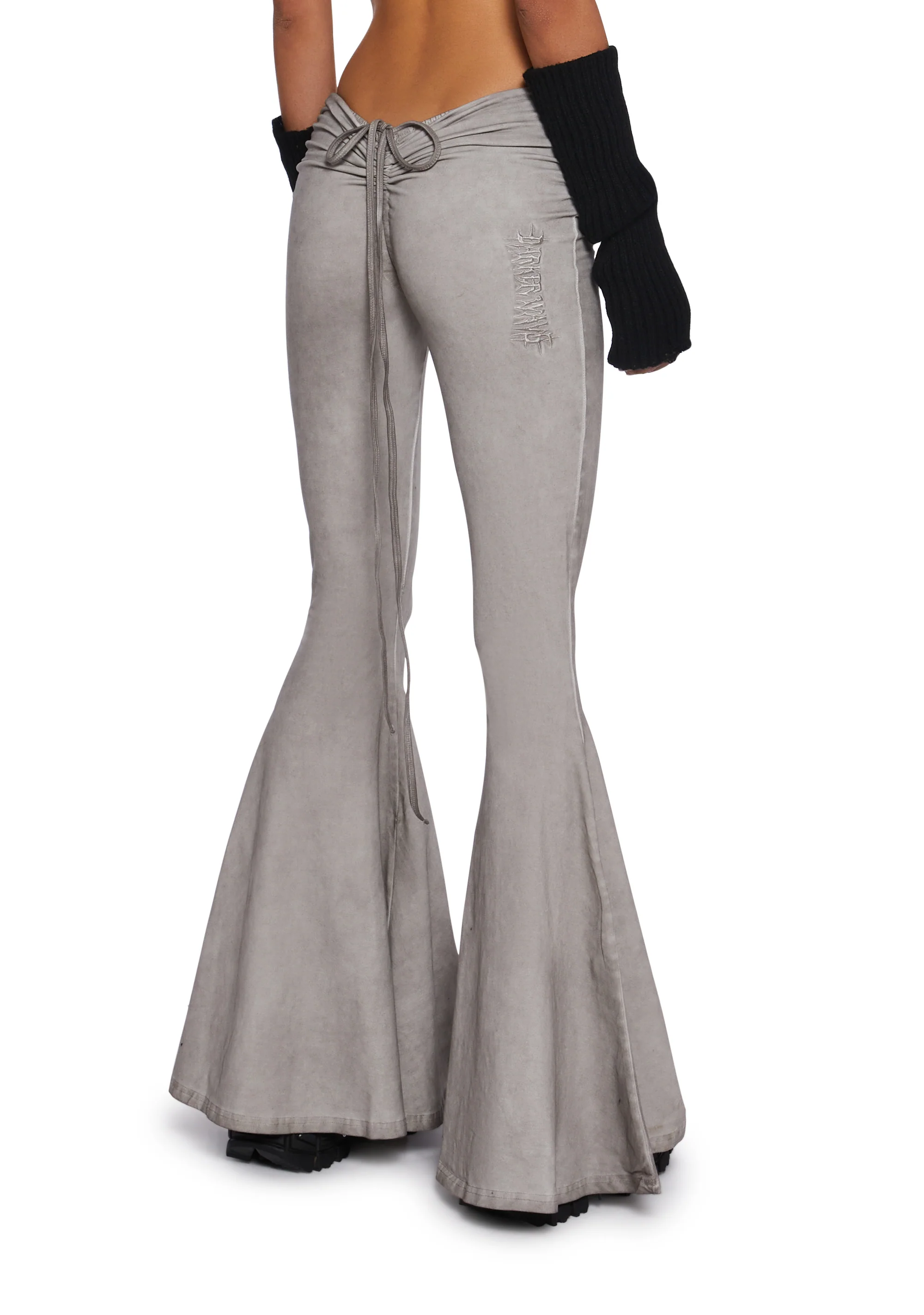 Fader V-Cut Washed Bell Bottoms - Ecru - Image 4