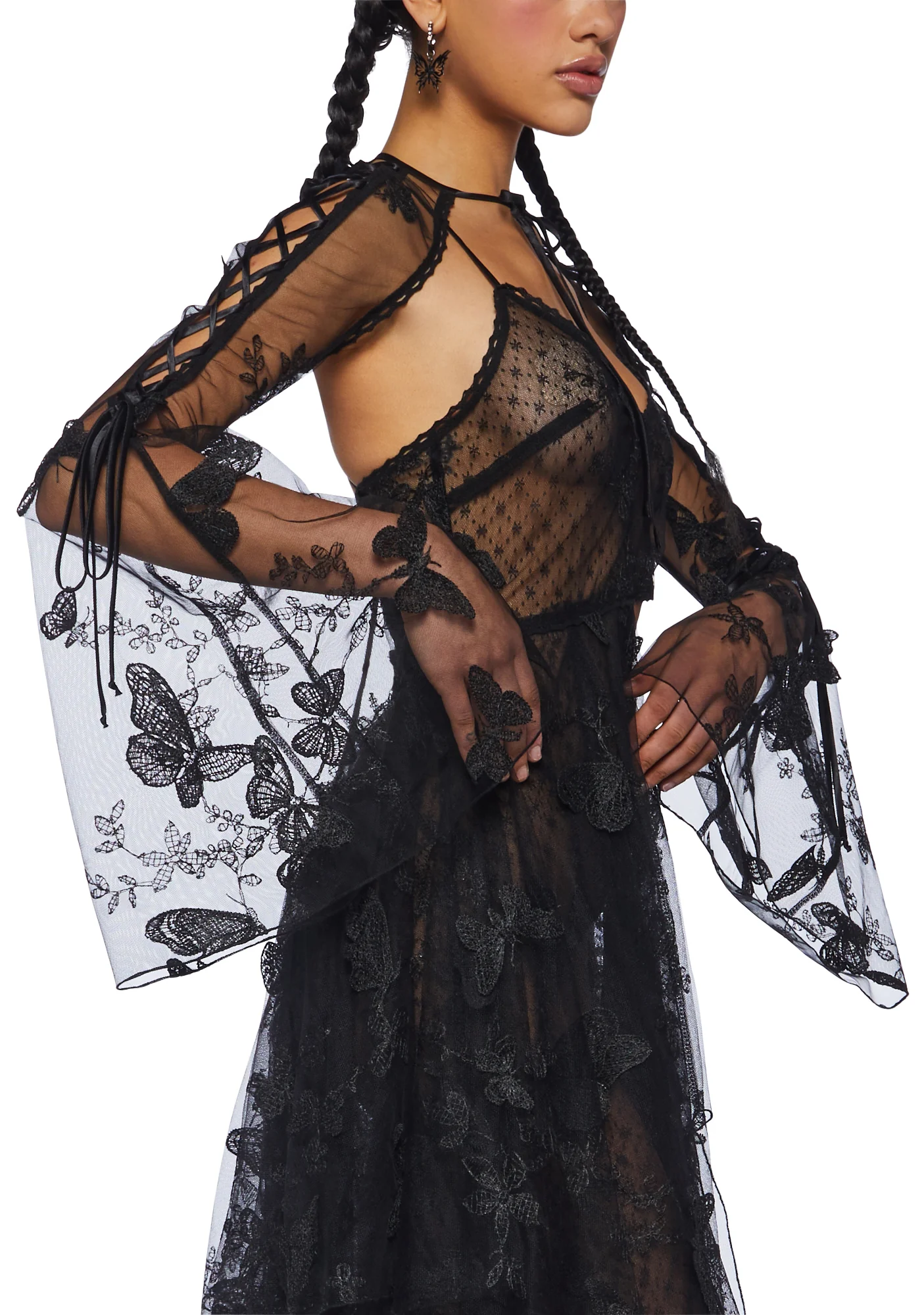 Fairydust Chronicles Lace Dress & Shrug Set- Black - Image 2