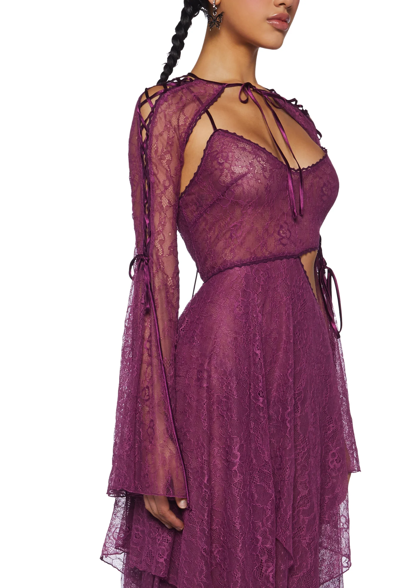 Fairydust Chronicles Lace Dress & Shrug Set- Purple - Image 2