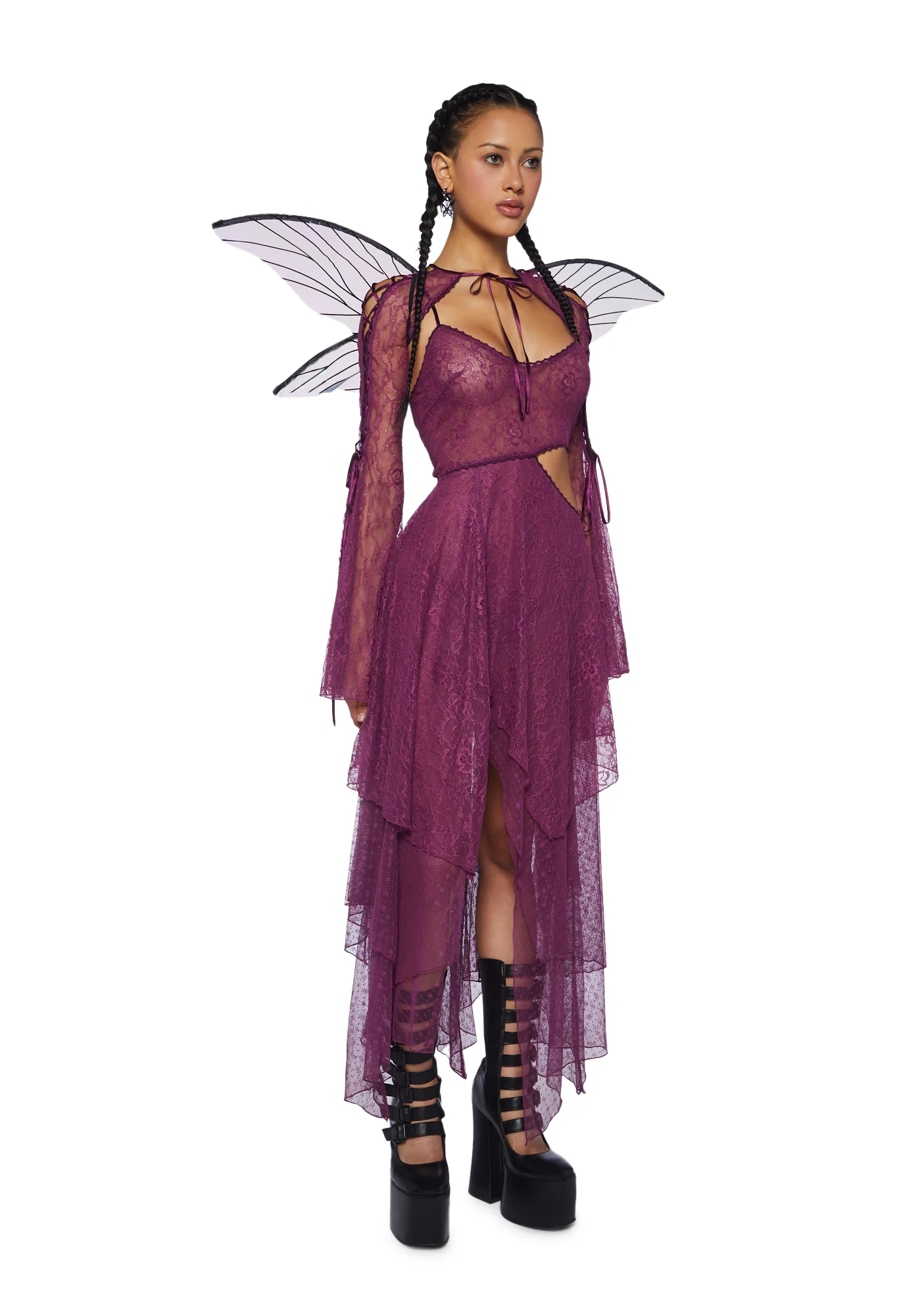 Fairydust Chronicles Lace Dress & Shrug Set- Purple - Image 6