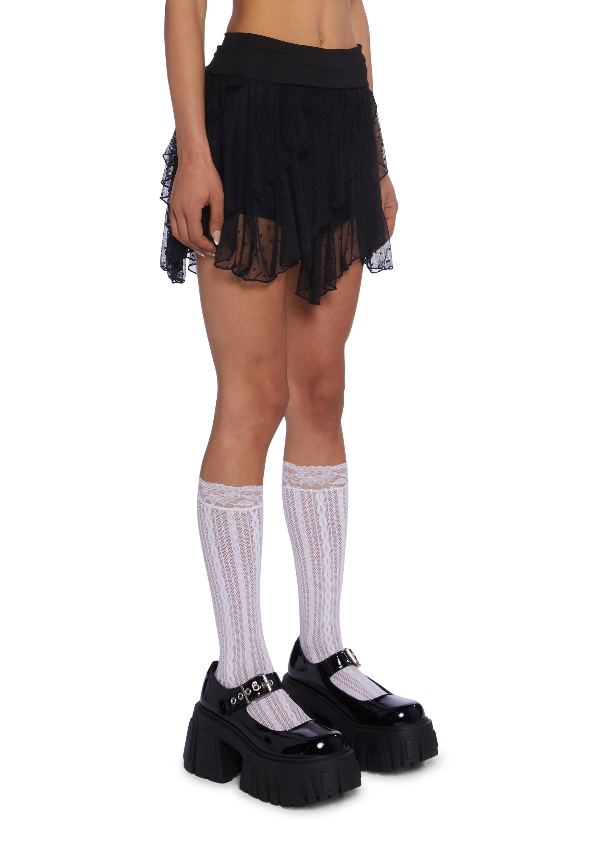 Falling For You Mini Skort - Black - Image 3