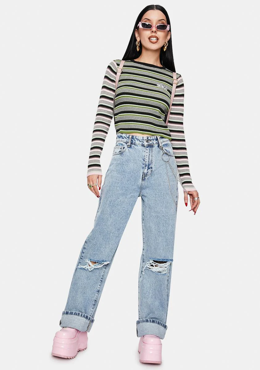 Fantasy Striped Ribbed Top - Image 3
