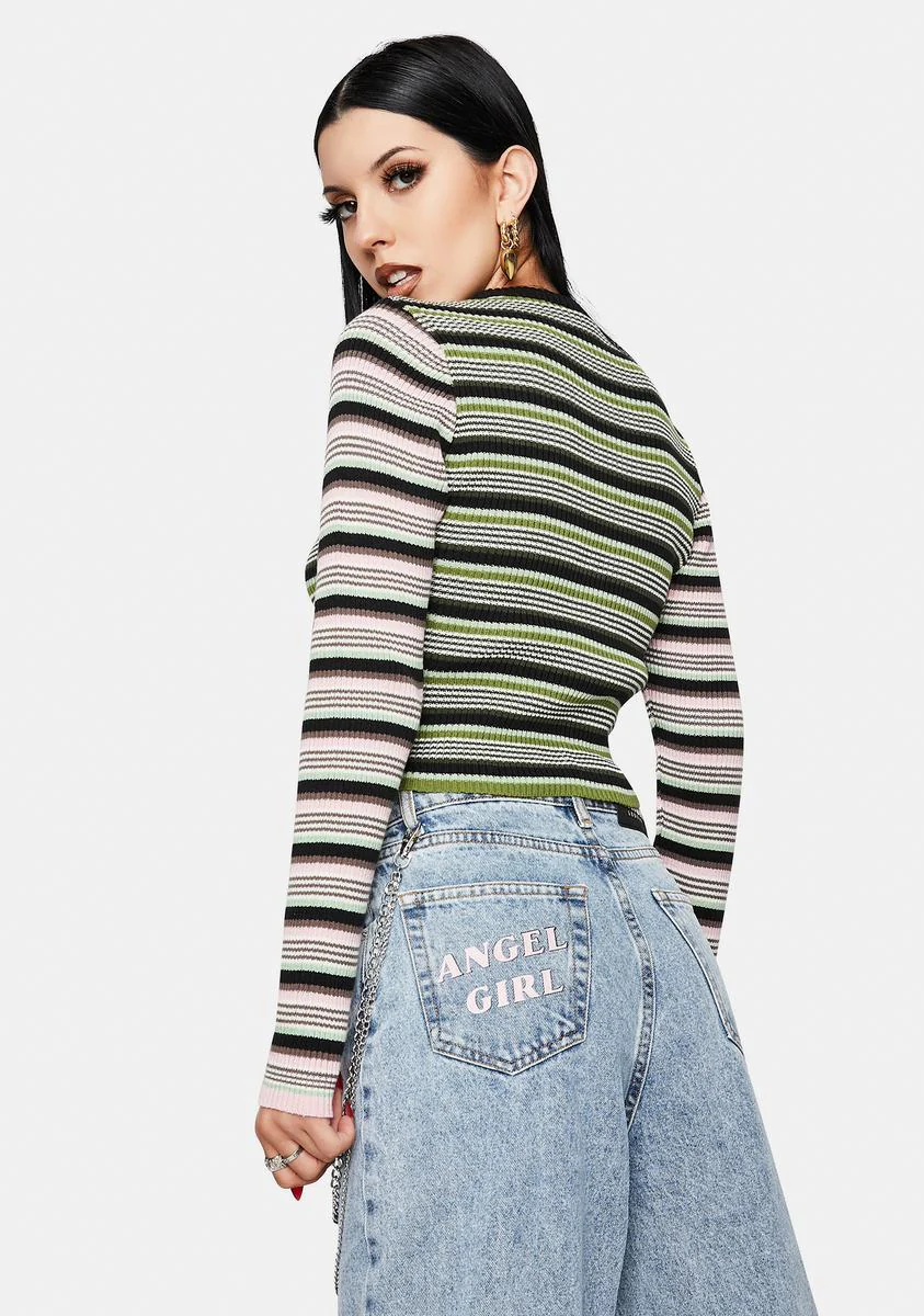 Fantasy Striped Ribbed Top - Image 4