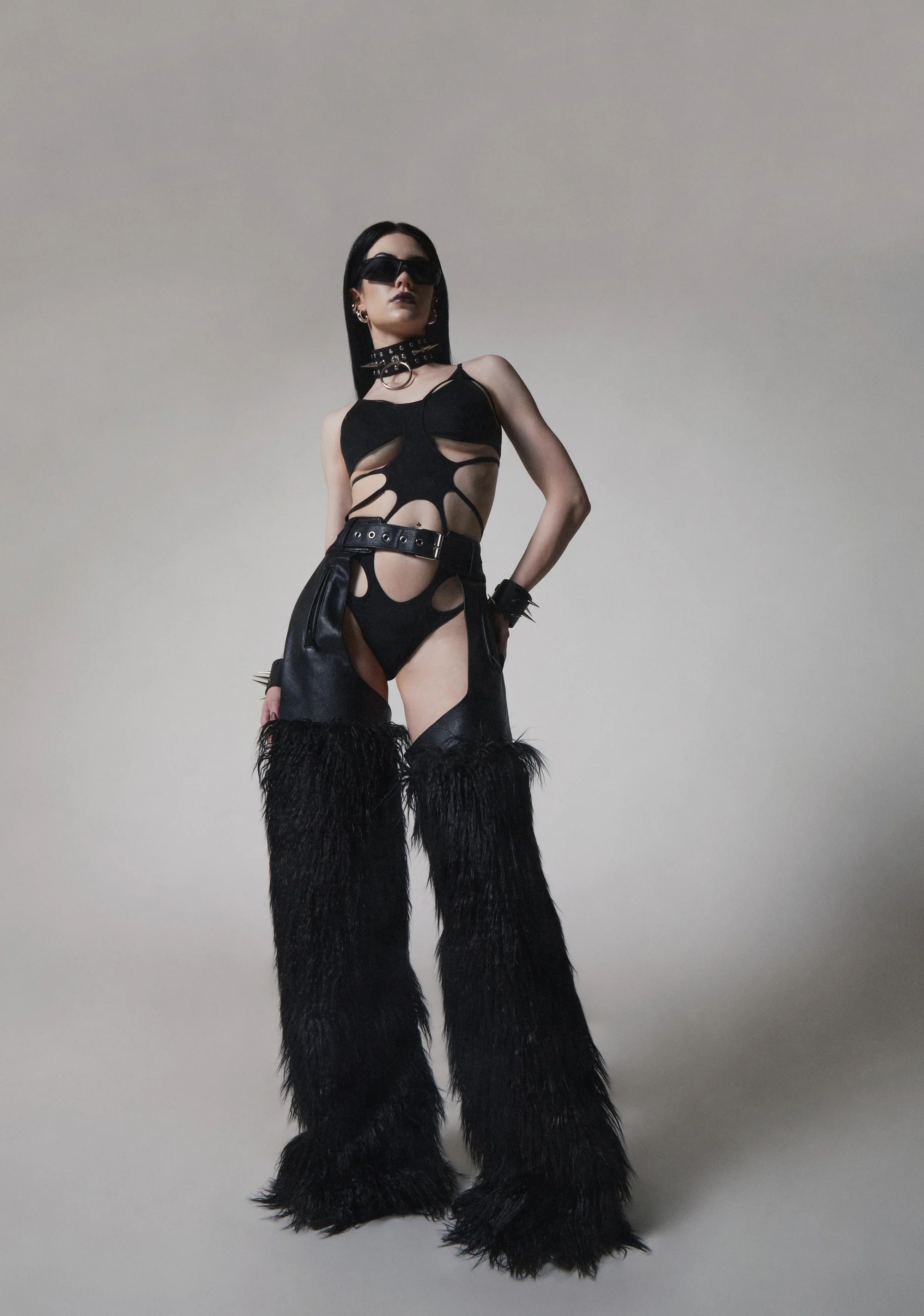 Faux Fur Chaps - Black - Image 6