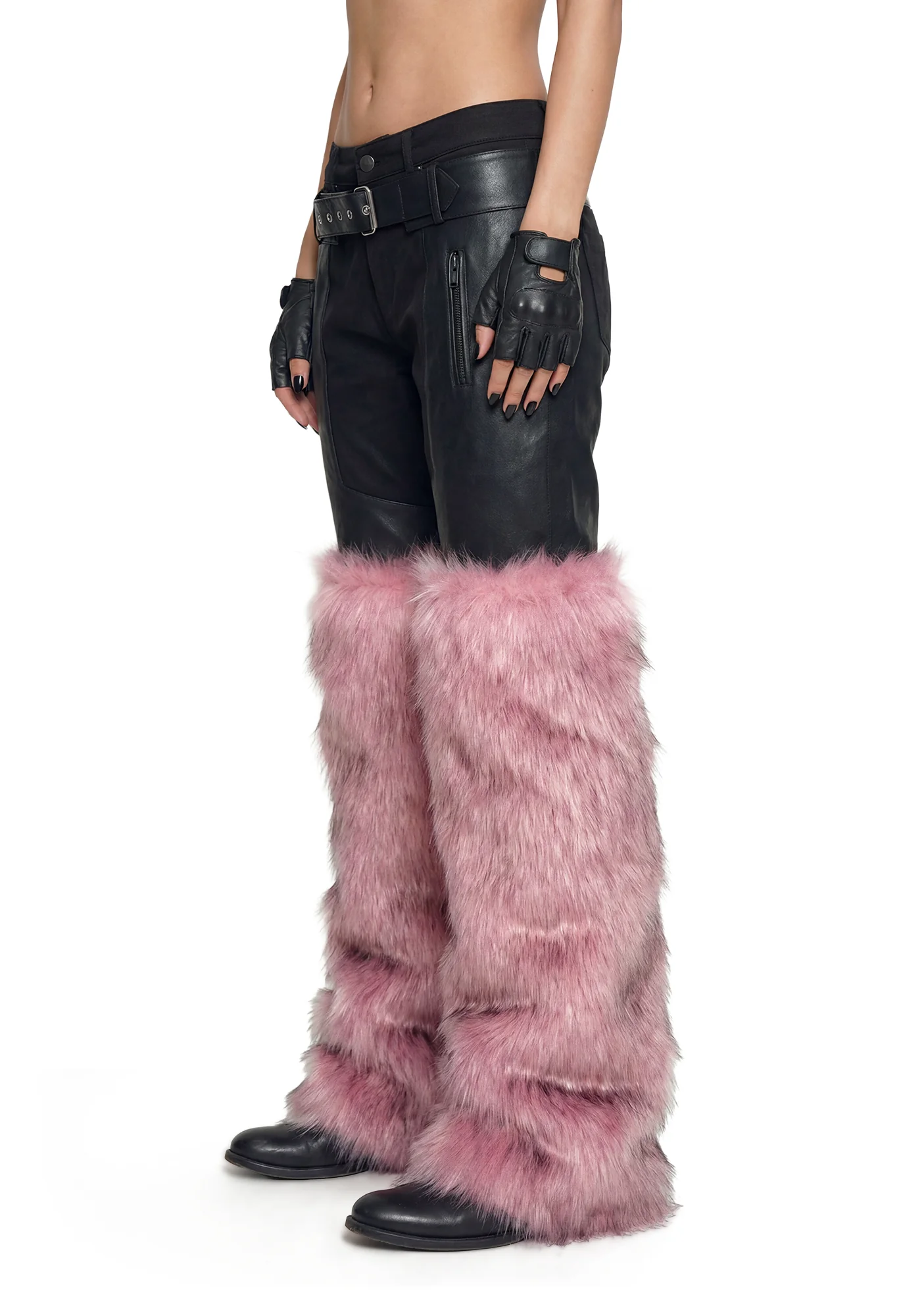 Faux Fur Chaps - Pink - Image 3
