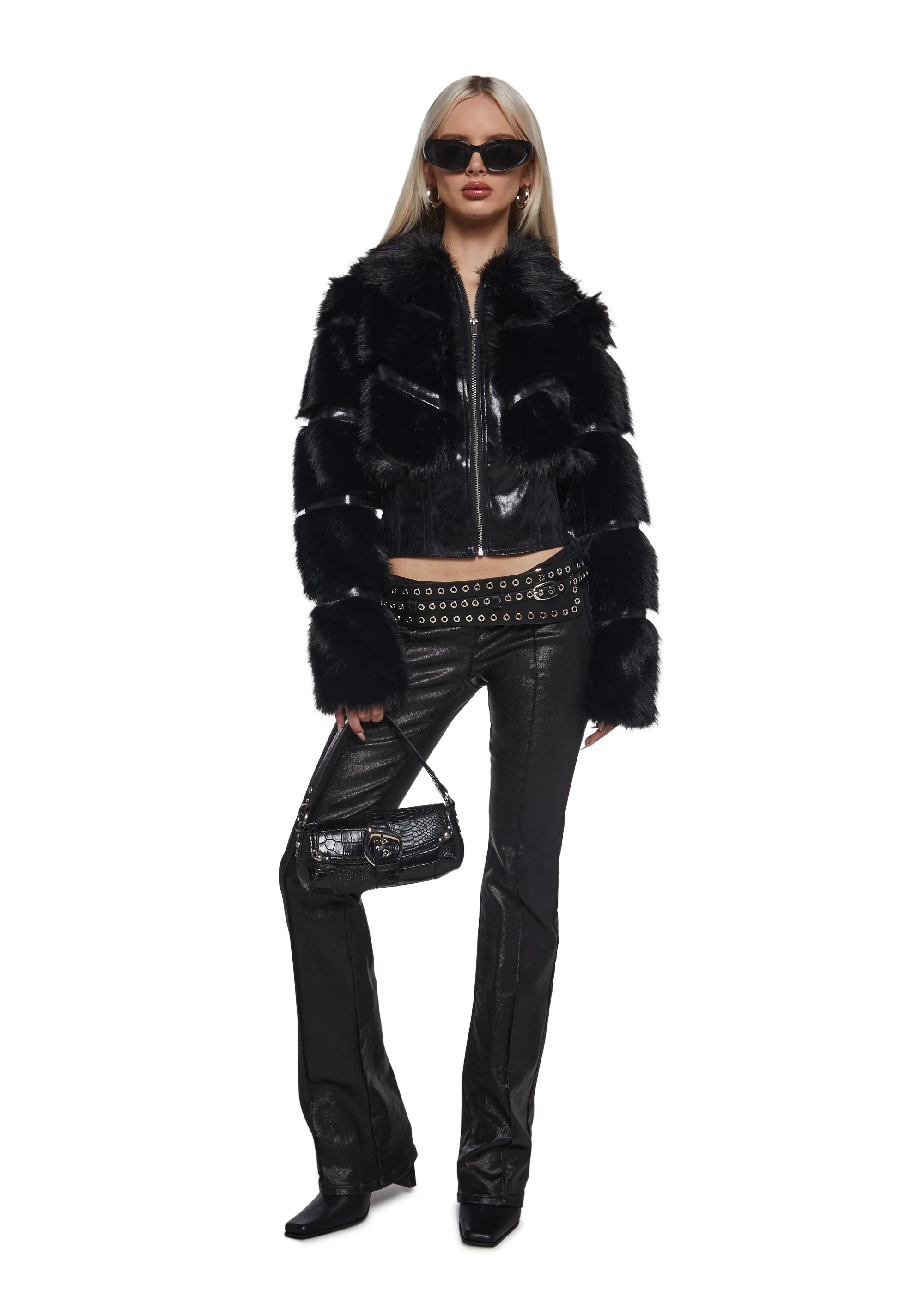 Star Power Faux Fur Jacket - Image 2