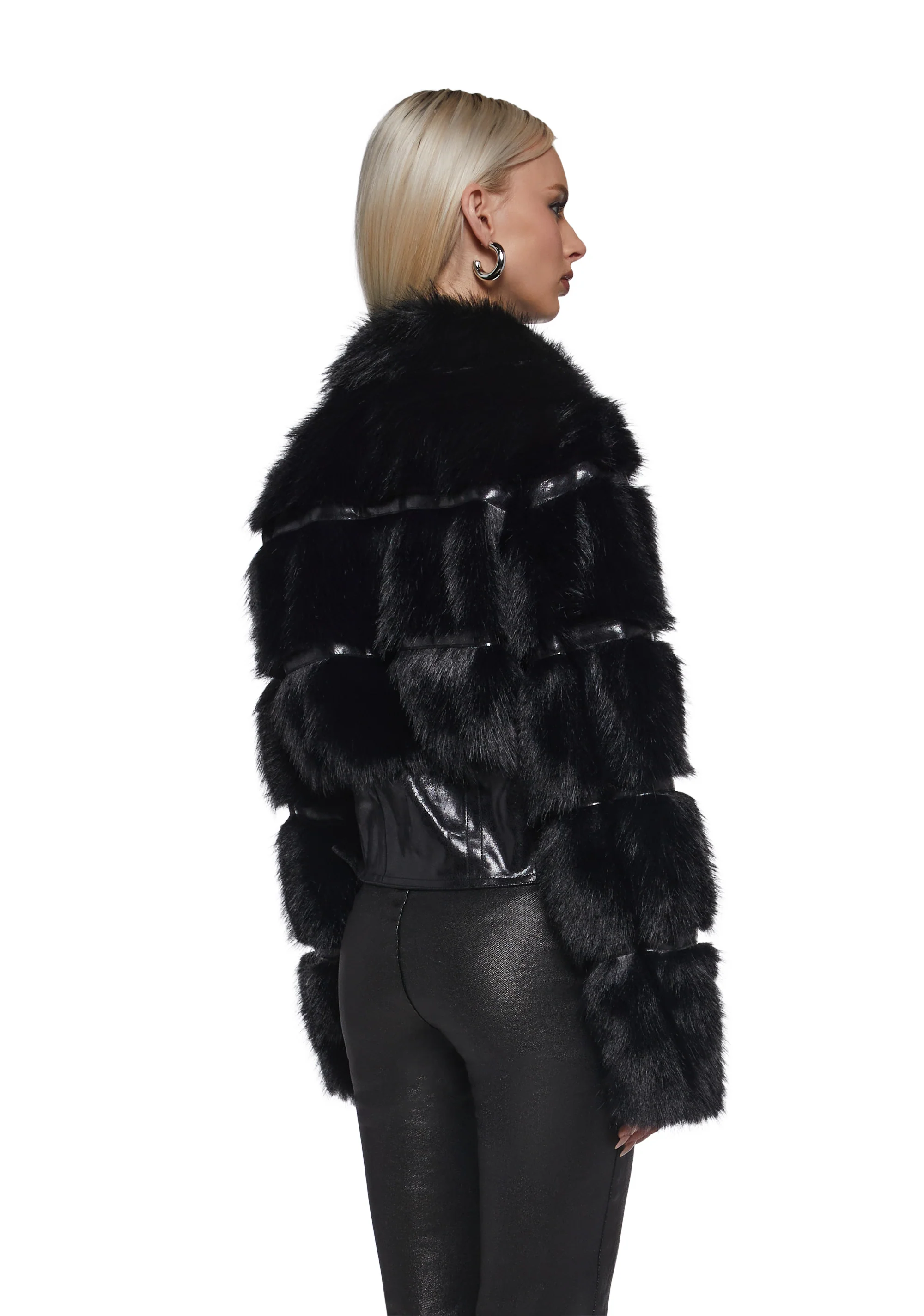 Star Power Faux Fur Jacket - Image 4