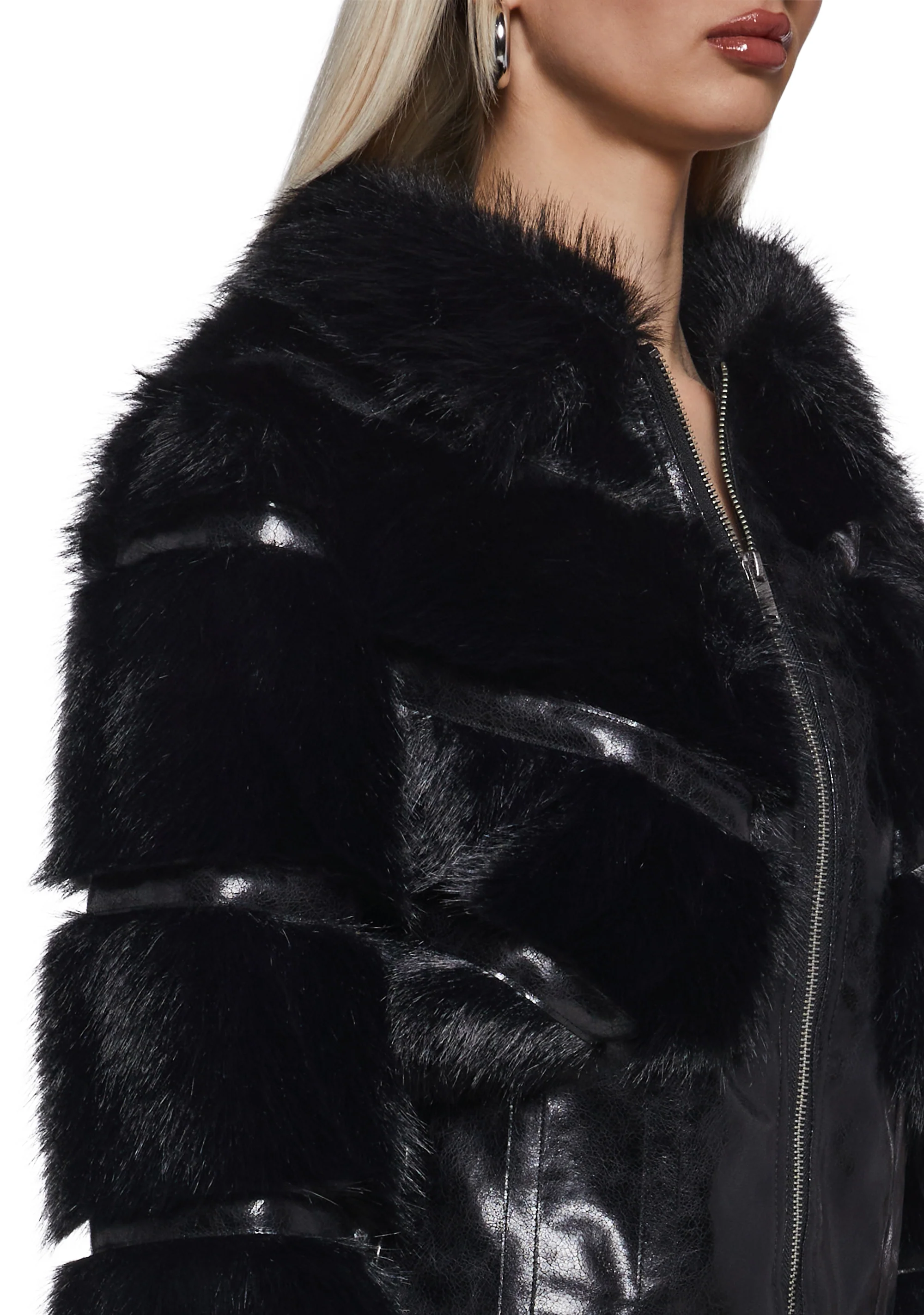 Star Power Faux Fur Jacket - Image 5