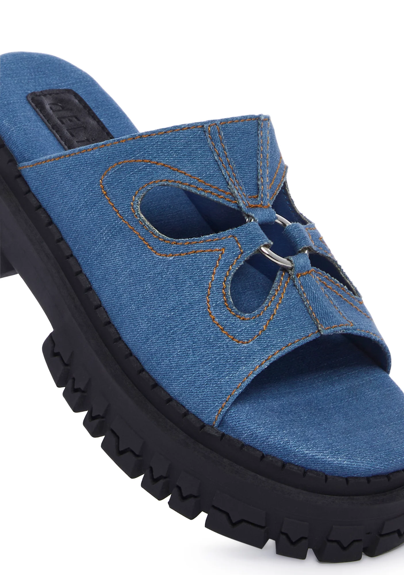Feeling Good Platform Slides - Denim - Image 2