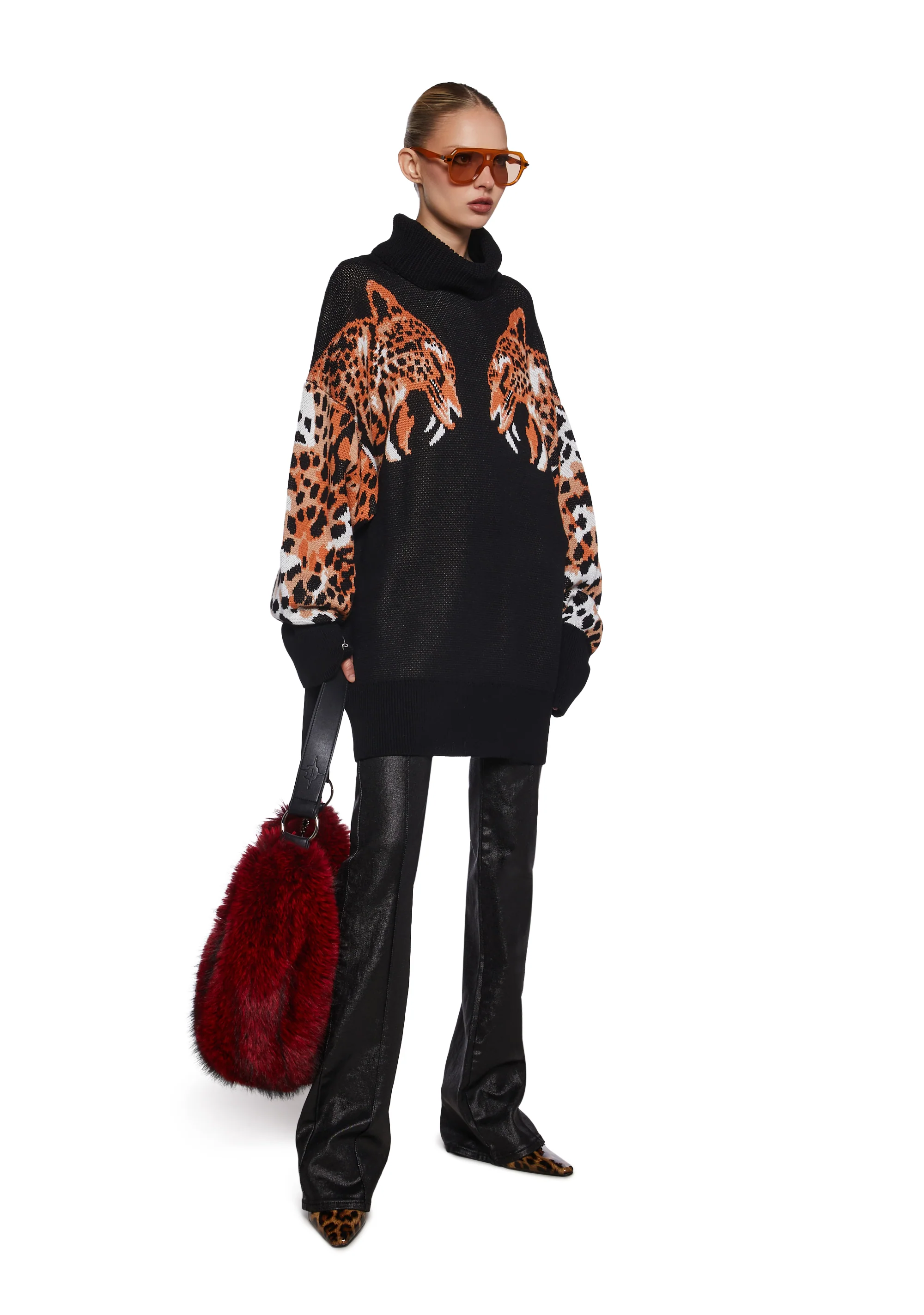 Feline Finesse Oversized Sweater - Image 2