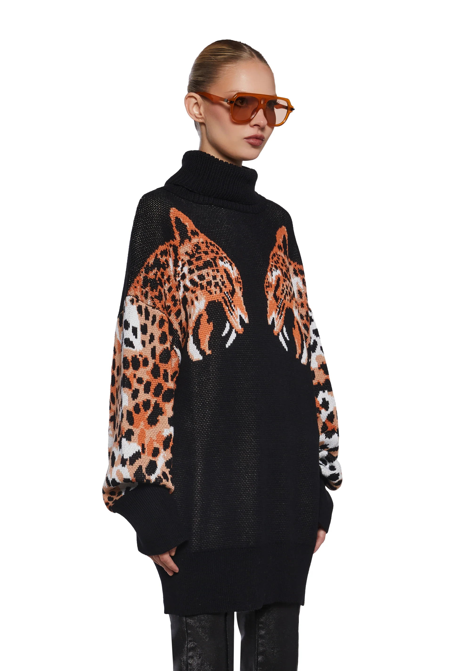 Feline Finesse Oversized Sweater - Image 3