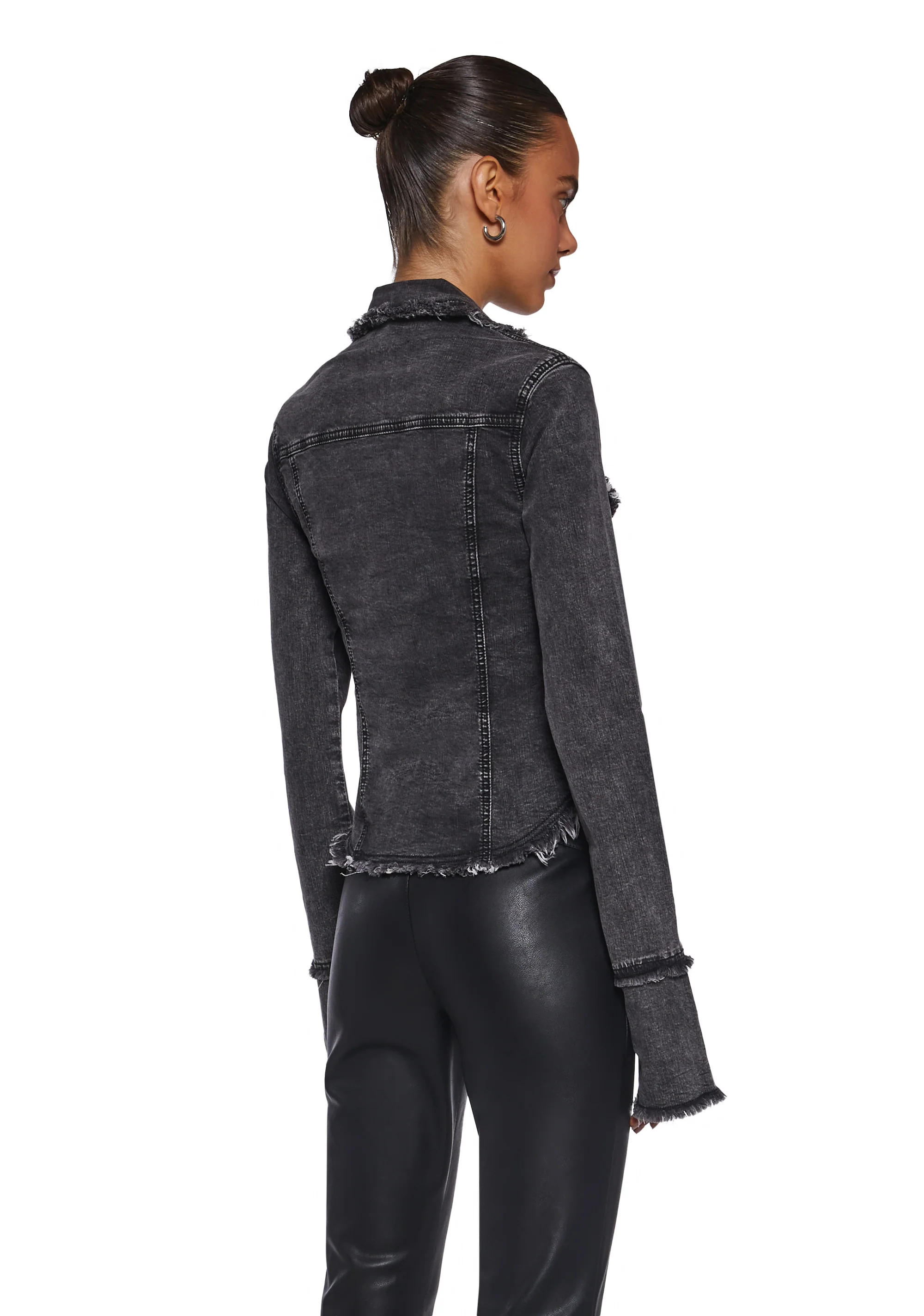 Ferris Wheel Date Denim Top - Black - Image 4