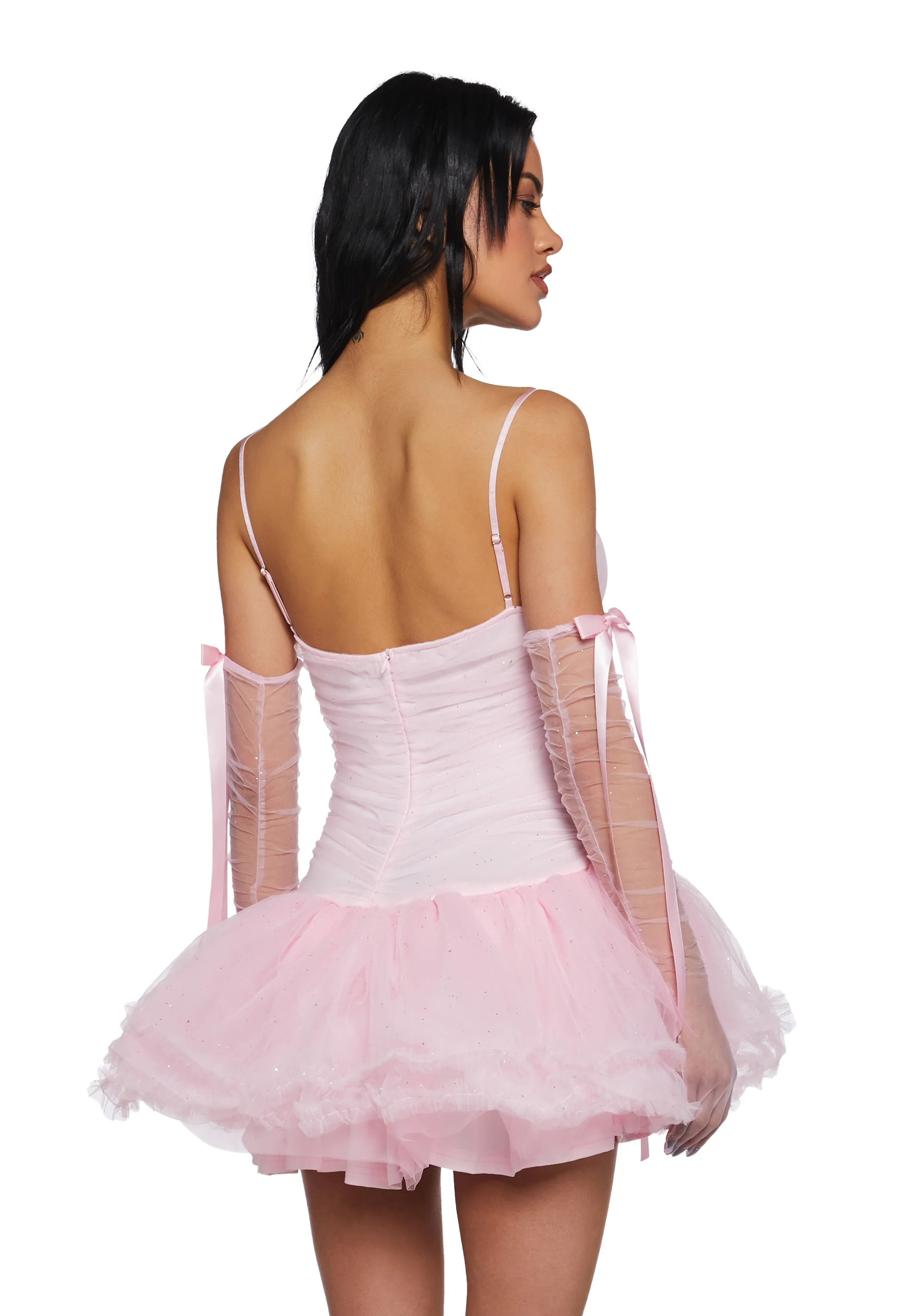 Festive Realm Glitter Dress And Gloves Set - Image 4