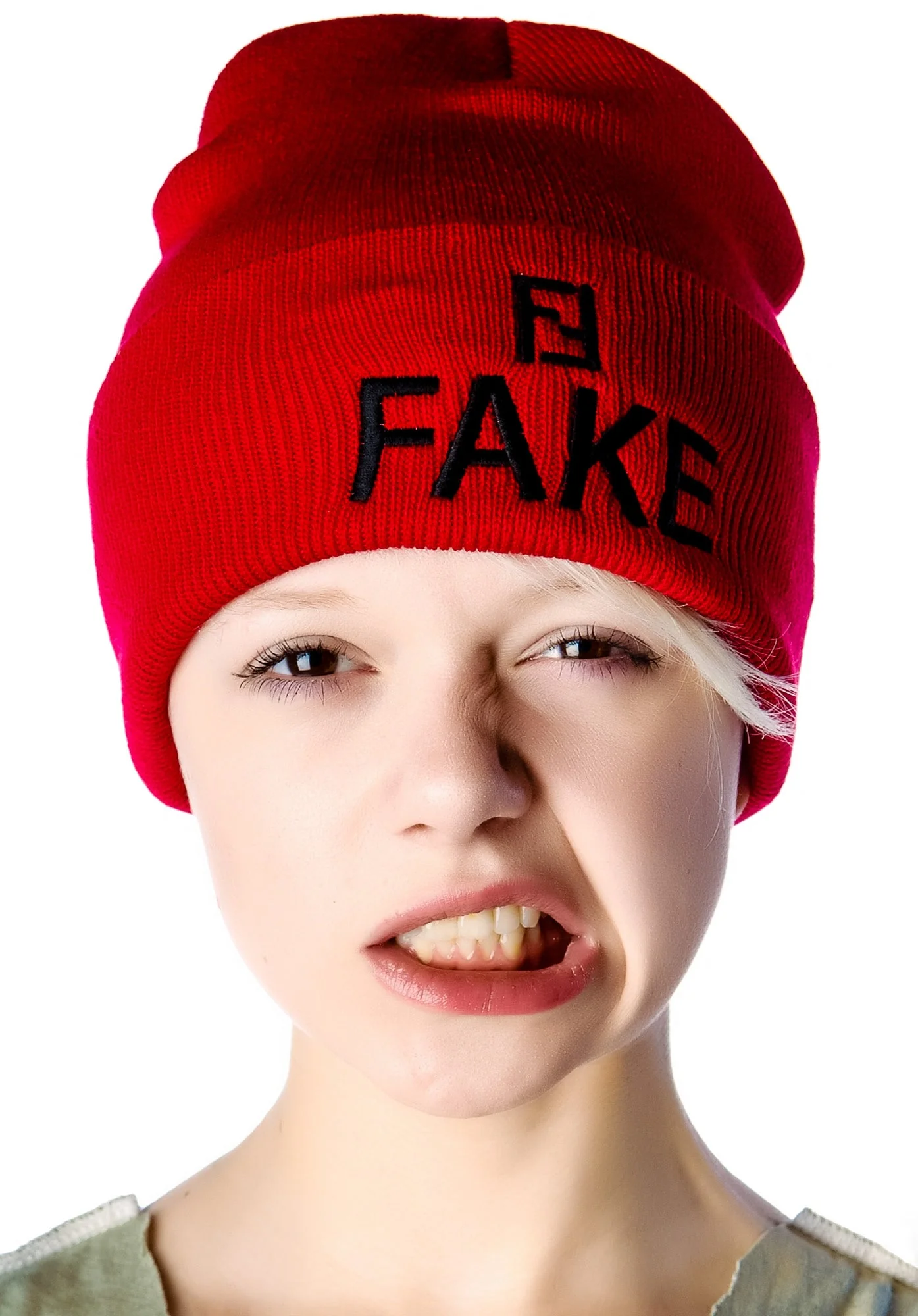 F'in Fake Beanie - Red - Image 2