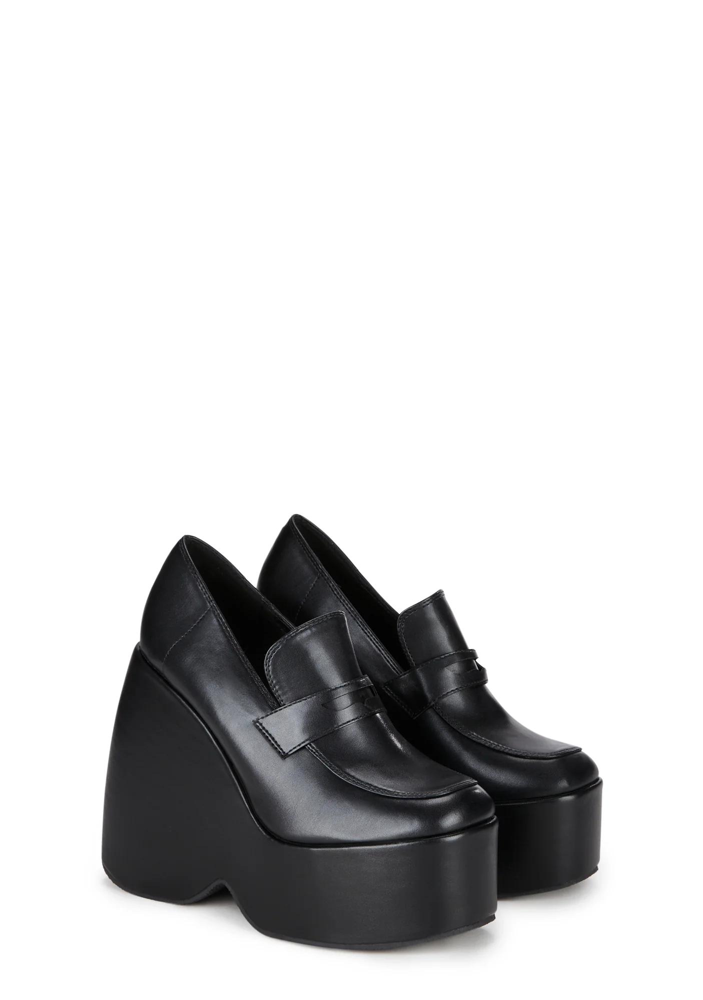 First Love Wedge Loafers- Black - Image 3